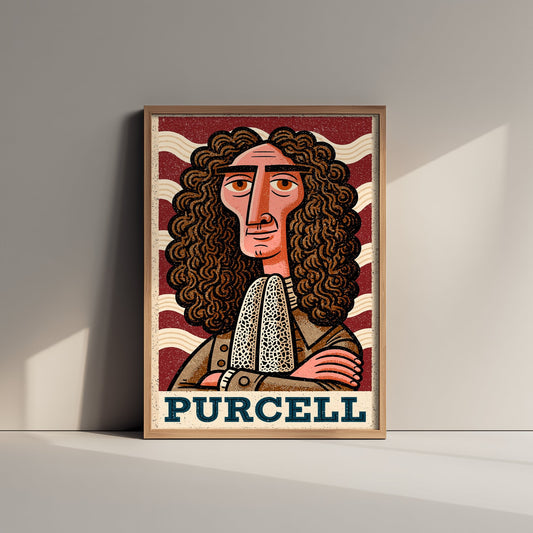 Henry Purcell Art Print - Baroque Composer Portrait Poster - Bold Woodcut Illustration - Classical Music 3/3