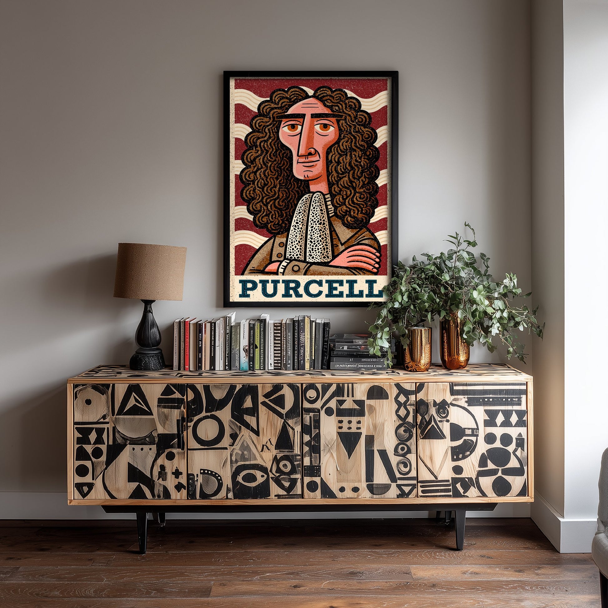 Henry Purcell Art Print - Baroque Composer Portrait Poster - Bold Woodcut Illustration - Classical Music 3/3