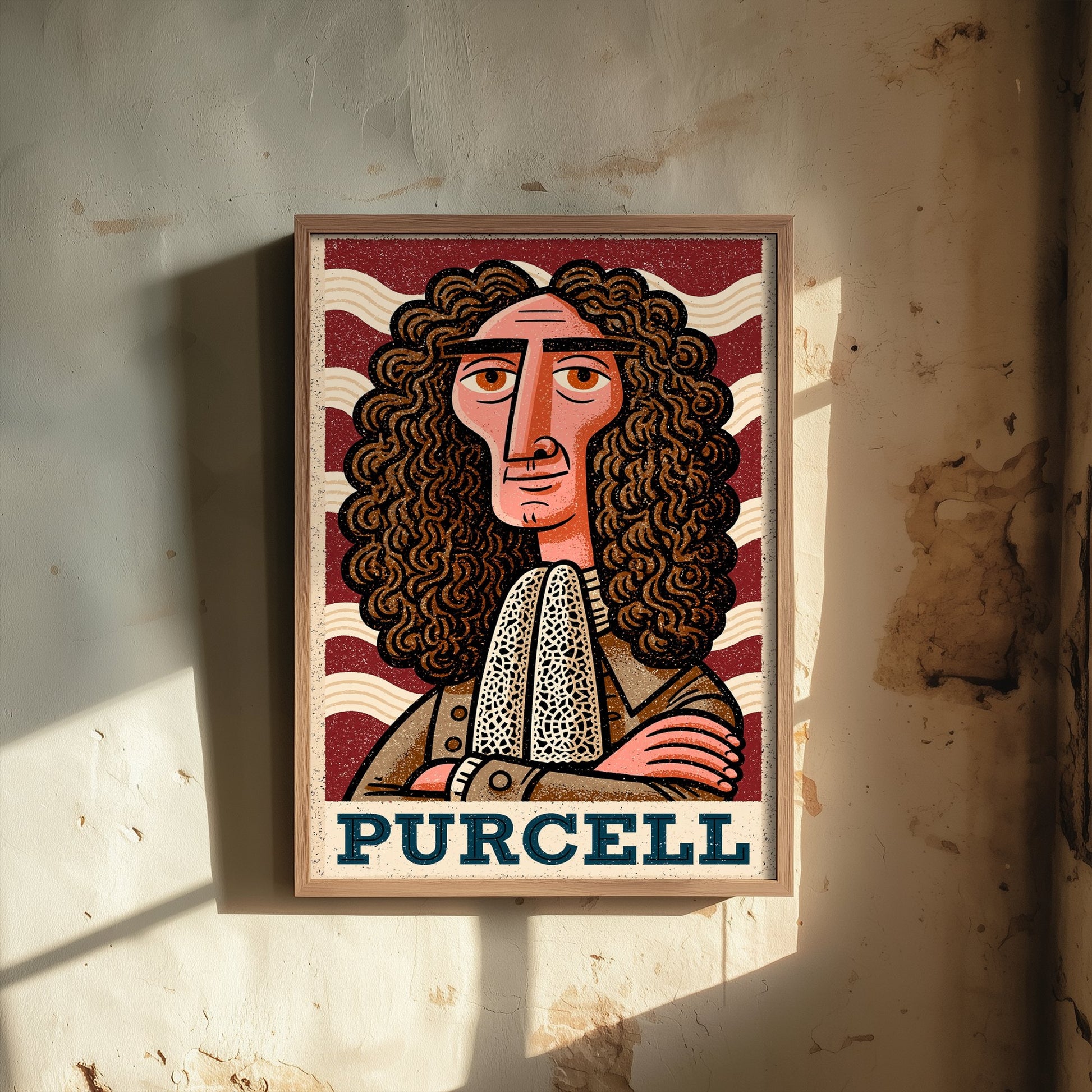 Henry Purcell Art Print - Baroque Composer Portrait Poster - Bold Woodcut Illustration - Classical Music 3/3