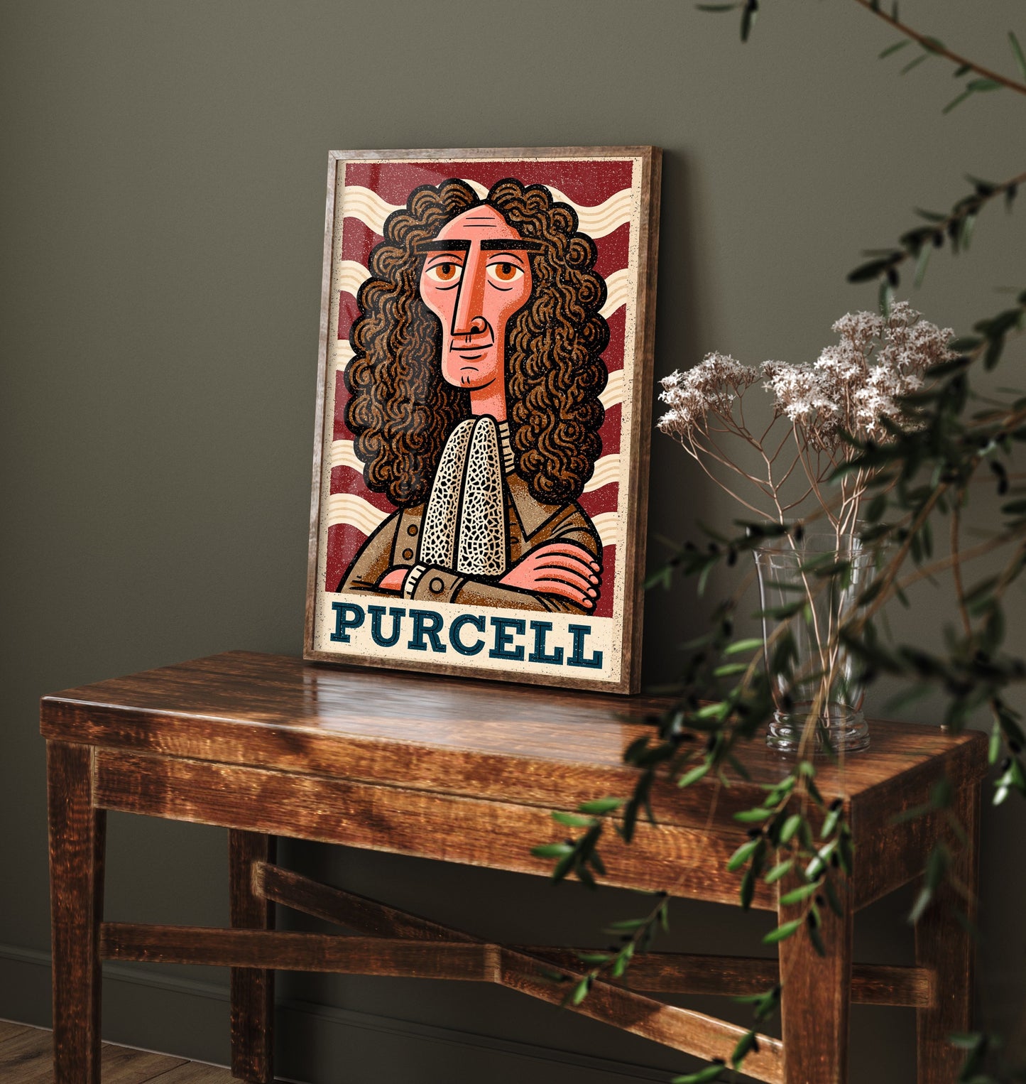 Henry Purcell Art Print - Baroque Composer Portrait Poster - Bold Woodcut Illustration - Classical Music 3/3