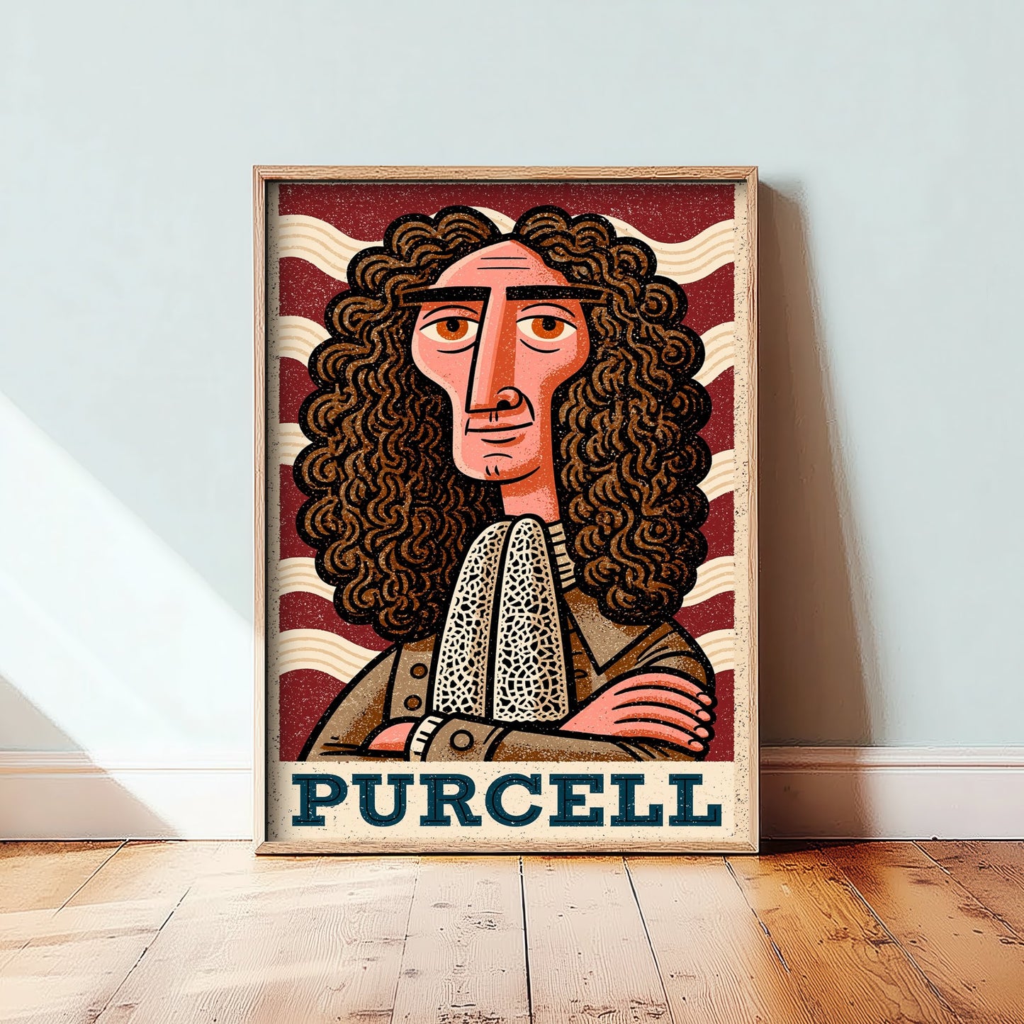 Henry Purcell Art Print - Baroque Composer Portrait Poster - Bold Woodcut Illustration - Classical Music 3/3