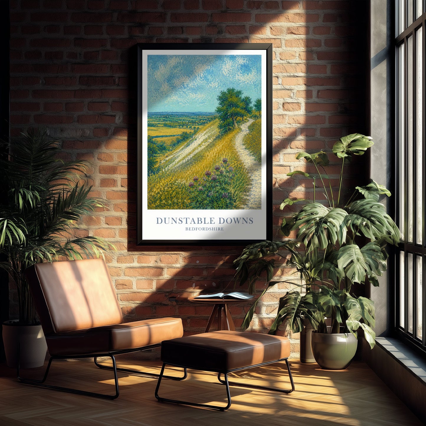 Dunstable Downs Travel Poster - Bedfordshire England Art Print - Impressionist Painting - Chiltern Hills 3/3