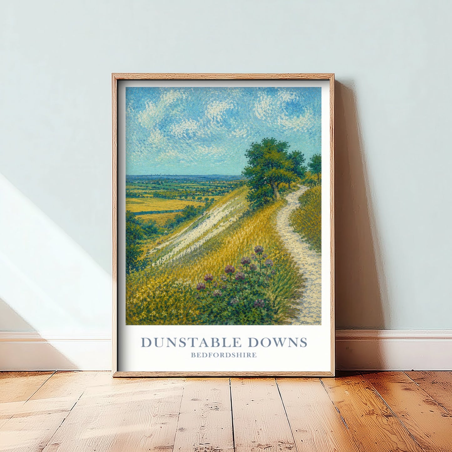 Dunstable Downs Travel Poster - Bedfordshire England Art Print - Impressionist Painting - Chiltern Hills 3/3
