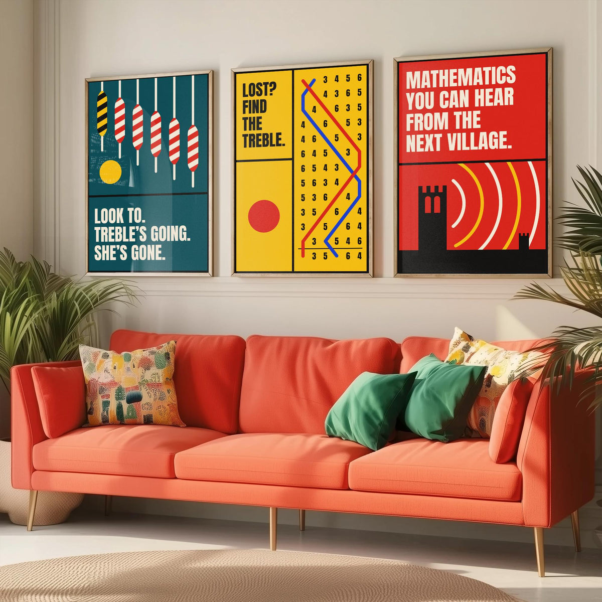 Bell Ringing Quotes Set of Three Art Prints - 3 Bauhaus Change Ringing Posters - Minimalist Music Wall Art Illustration V1