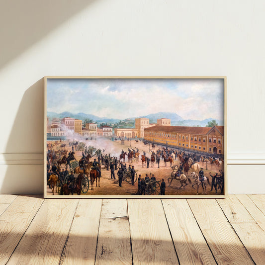 Benedito Calixto - Proclamation of the Republic (1893) - Classic Painting Art Print - Brazil 1889 Cavalry Parade Ground Poster