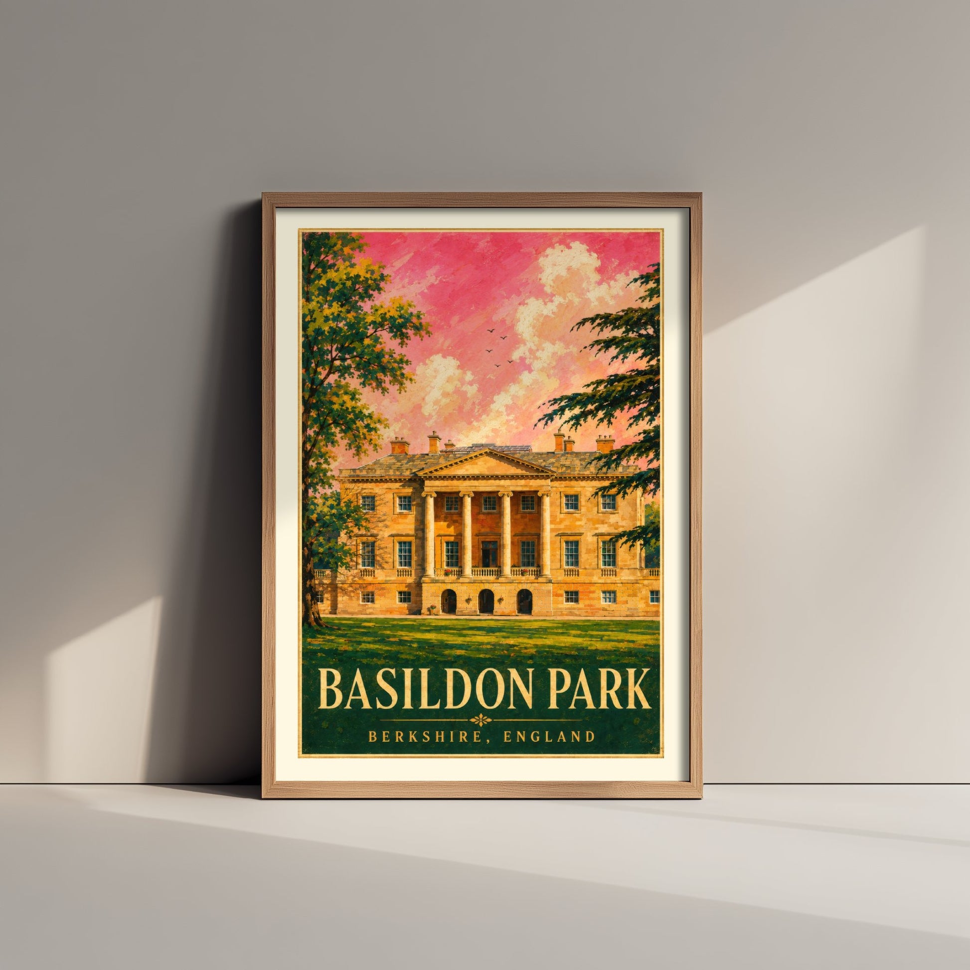 Basildon Park Travel Poster - Berkshire England Art Print - Vintage Illustration - Georgian Country House 2/3