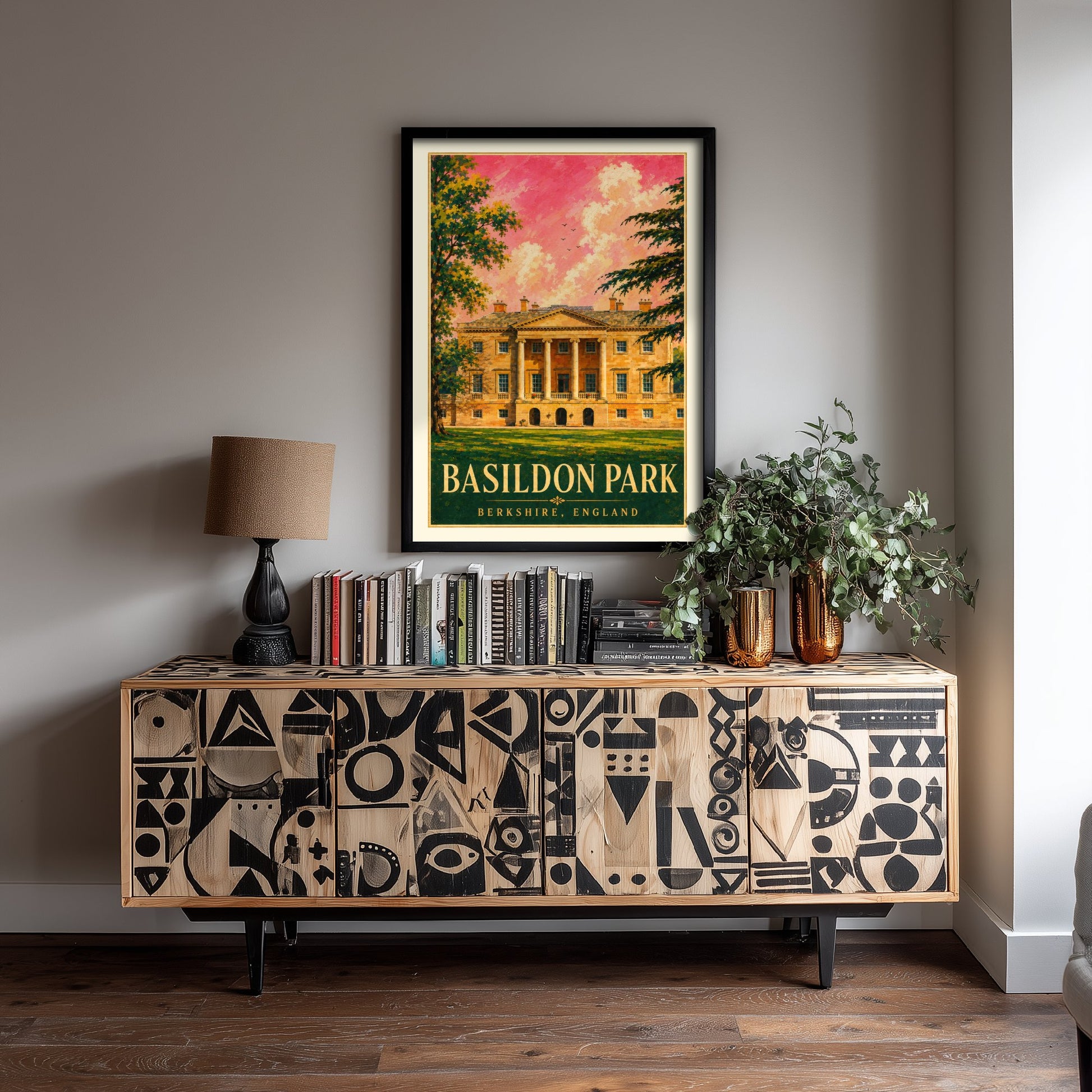 Basildon Park Travel Poster - Berkshire England Art Print - Vintage Illustration - Georgian Country House 2/3