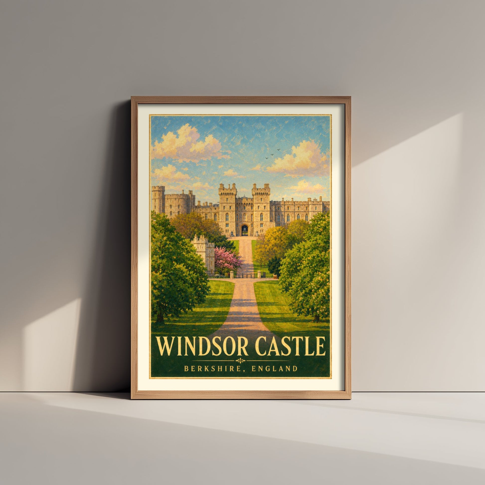 Windsor Castle Travel Poster - Berkshire England Art Print - Vintage Illustration - Royal Castle Avenue 3/3