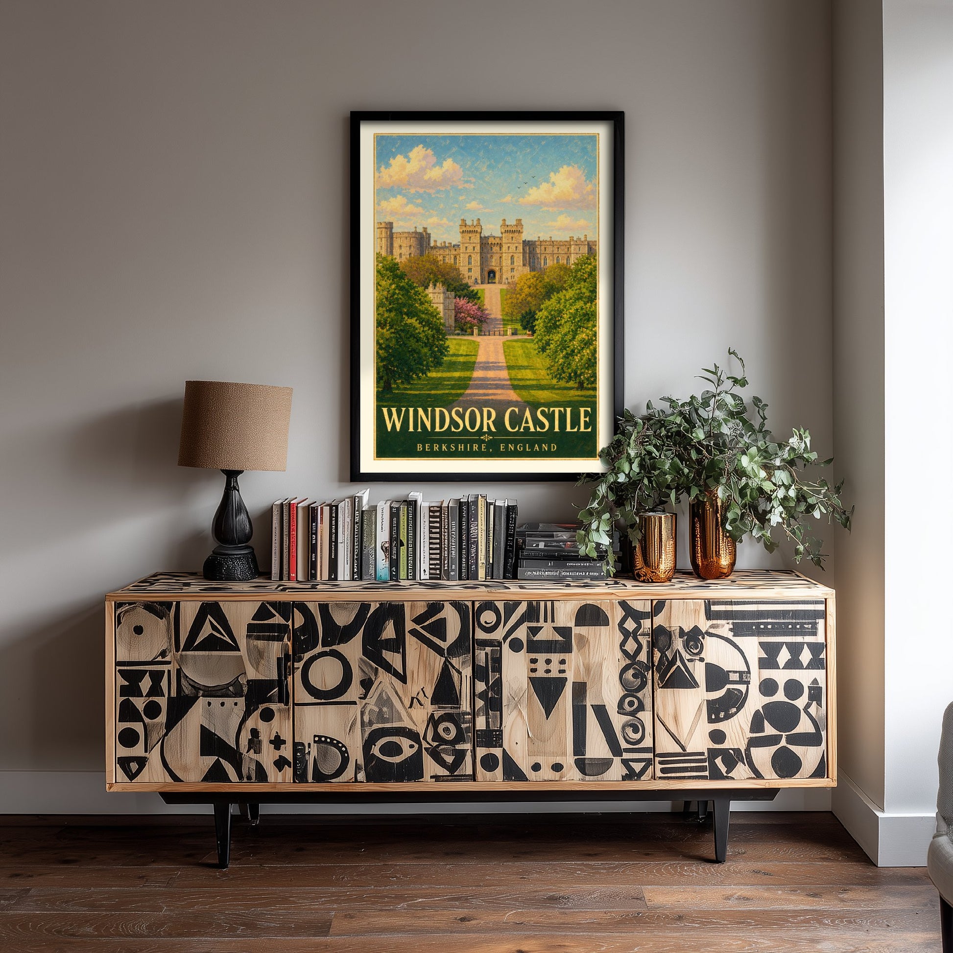 Windsor Castle Travel Poster - Berkshire England Art Print - Vintage Illustration - Royal Castle Avenue 3/3