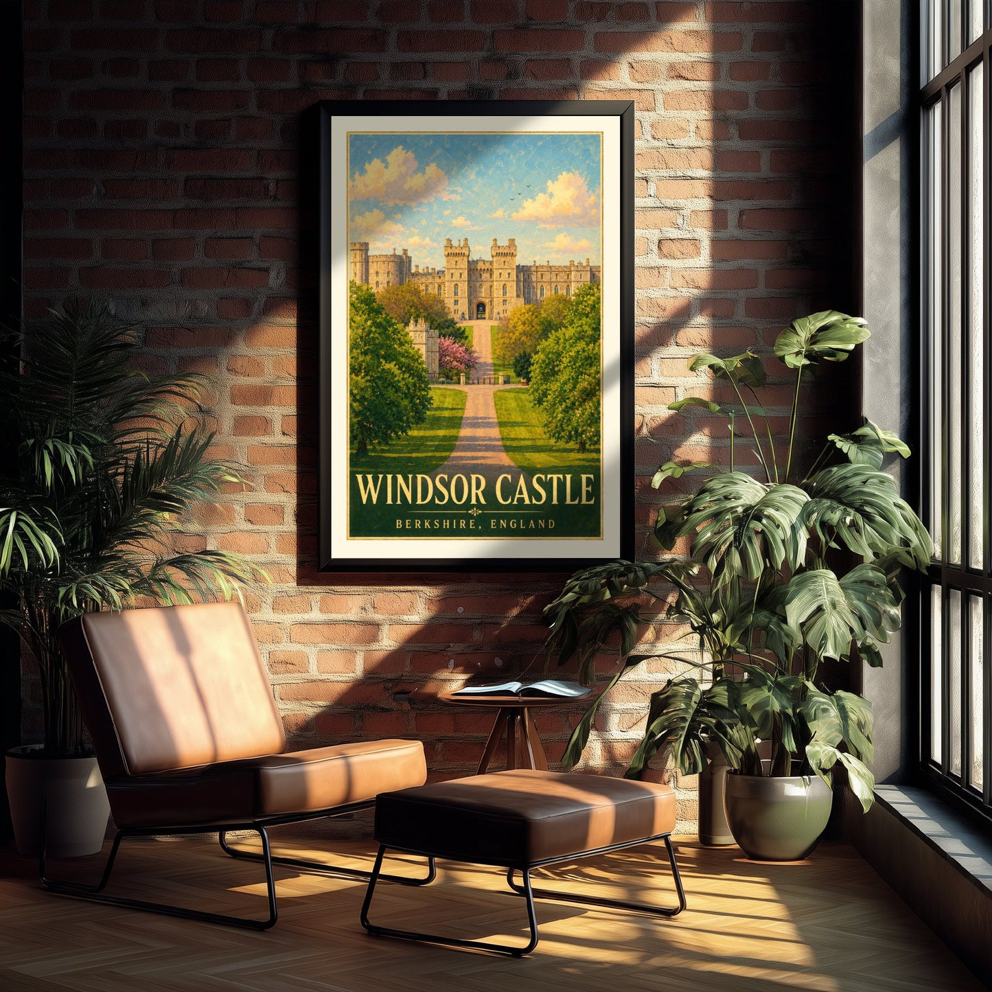 Windsor Castle Travel Poster - Berkshire England Art Print - Vintage Illustration - Royal Castle Avenue 3/3