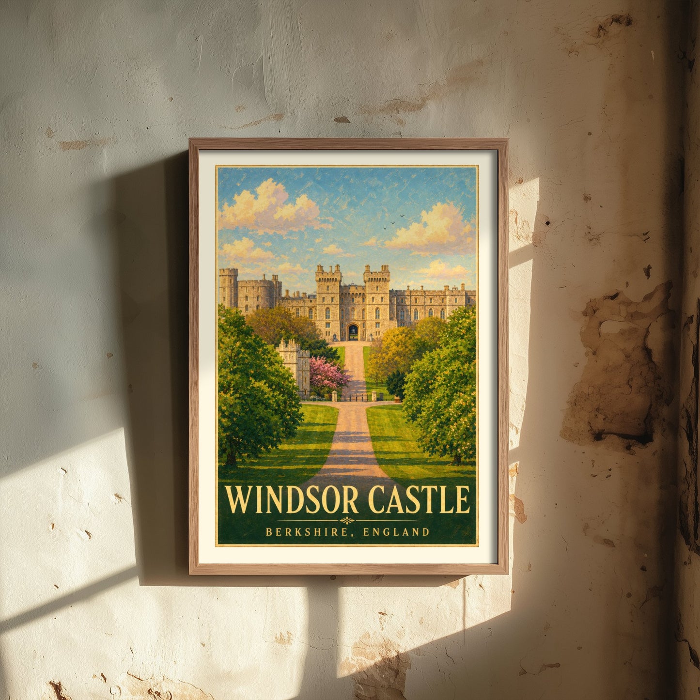 Windsor Castle Travel Poster - Berkshire England Art Print - Vintage Illustration - Royal Castle Avenue 3/3