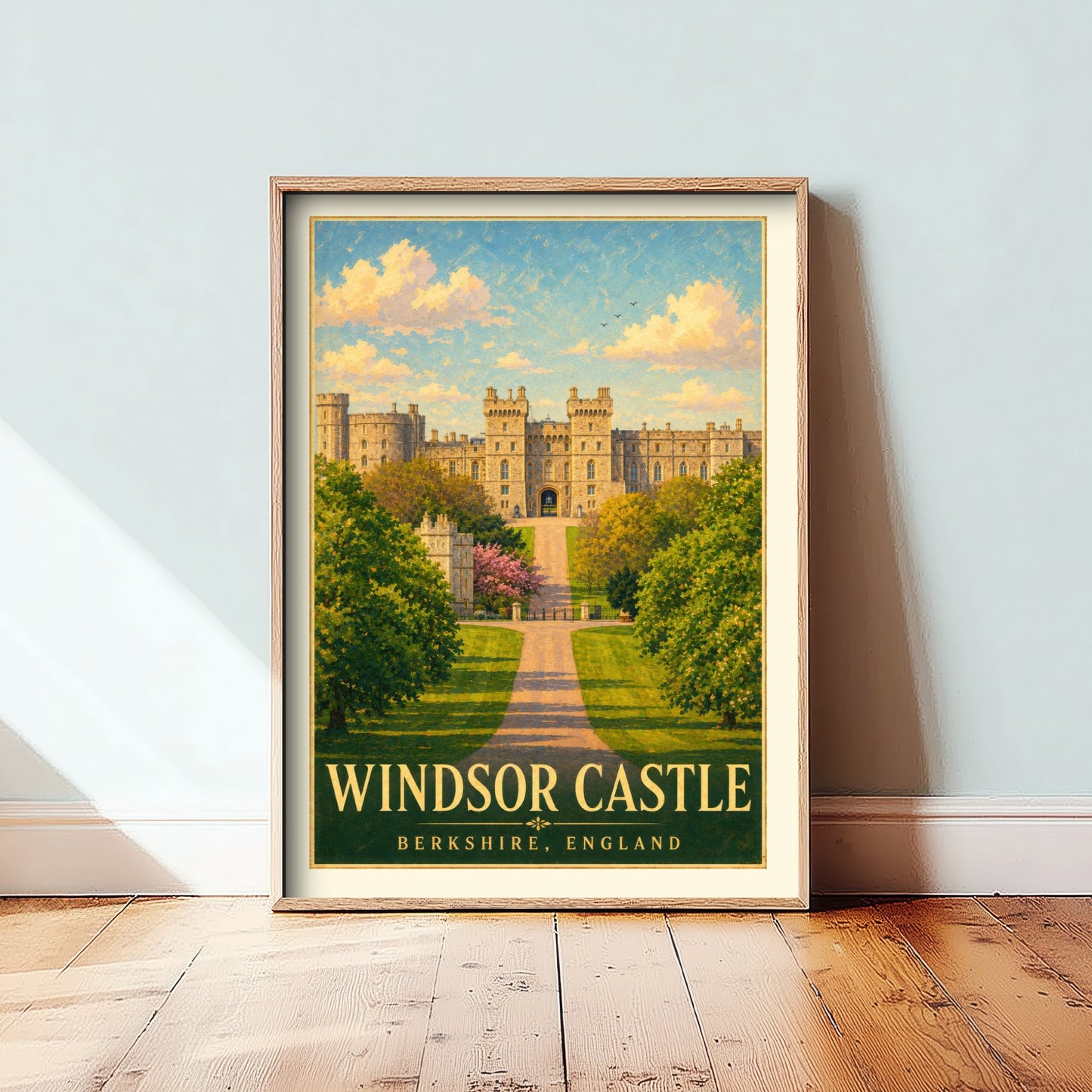 Windsor Castle Travel Poster - Berkshire England Art Print - Vintage Illustration - Royal Castle Avenue 3/3