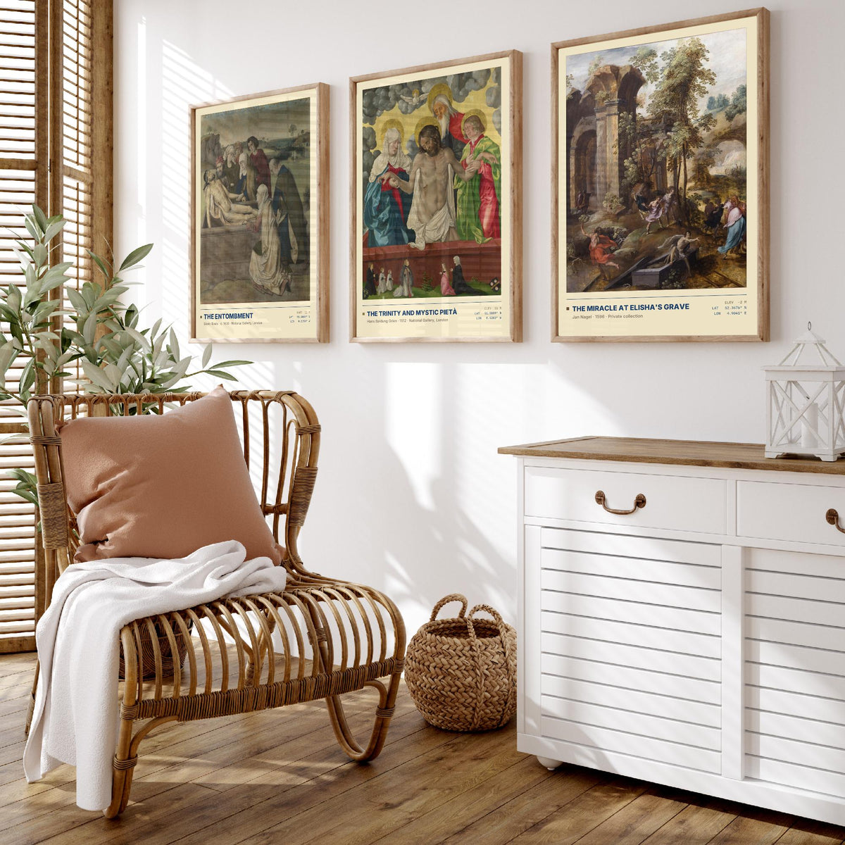 Biblical Scenes Set of Three Art Prints - Entombment, Mystic Pieta, Elisha's Grave - Bouts Baldung Nagel Gallery Posters - Paintings