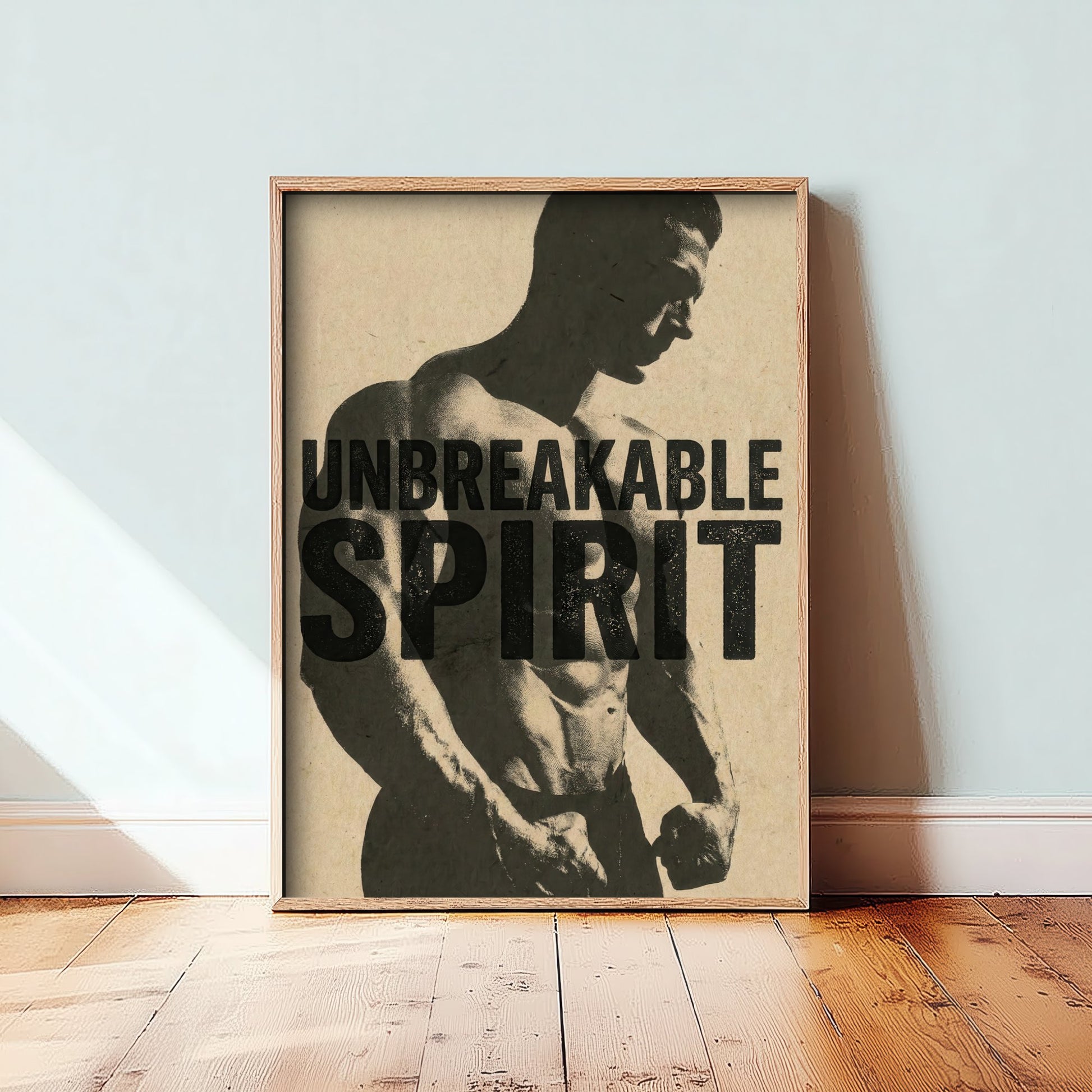 Unbreakable Spirit Gym Art Print - Bodybuilding Motivational Poster - Vintage Fitness Illustration - Workout Quote 2/3