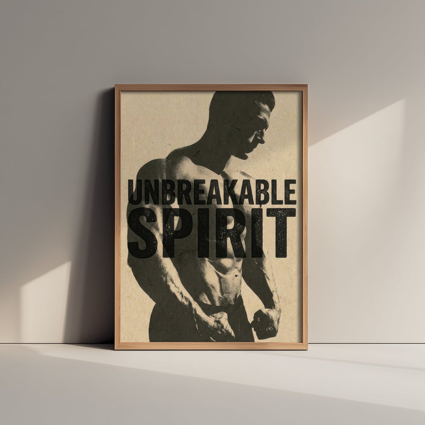 Unbreakable Spirit Gym Art Print - Bodybuilding Motivational Poster - Vintage Fitness Illustration - Workout Quote 2/3