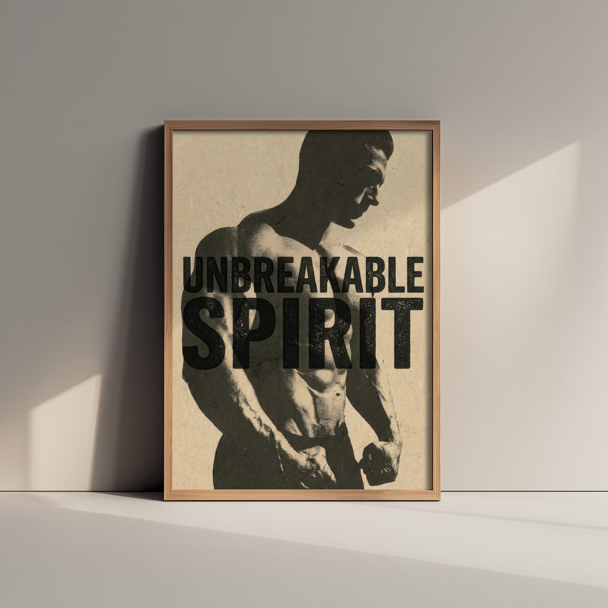 Unbreakable Spirit Gym Art Print - Bodybuilding Motivational Poster - Vintage Fitness Illustration - Workout Quote 2/3