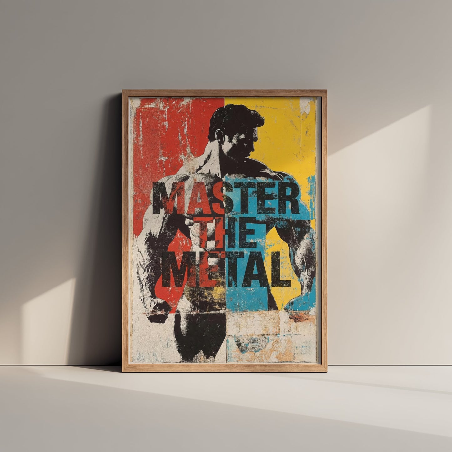 Master The Metal Gym Art Print - Bodybuilding Motivational Poster - Retro Fitness Illustration - Weightlifting Quote 3/3