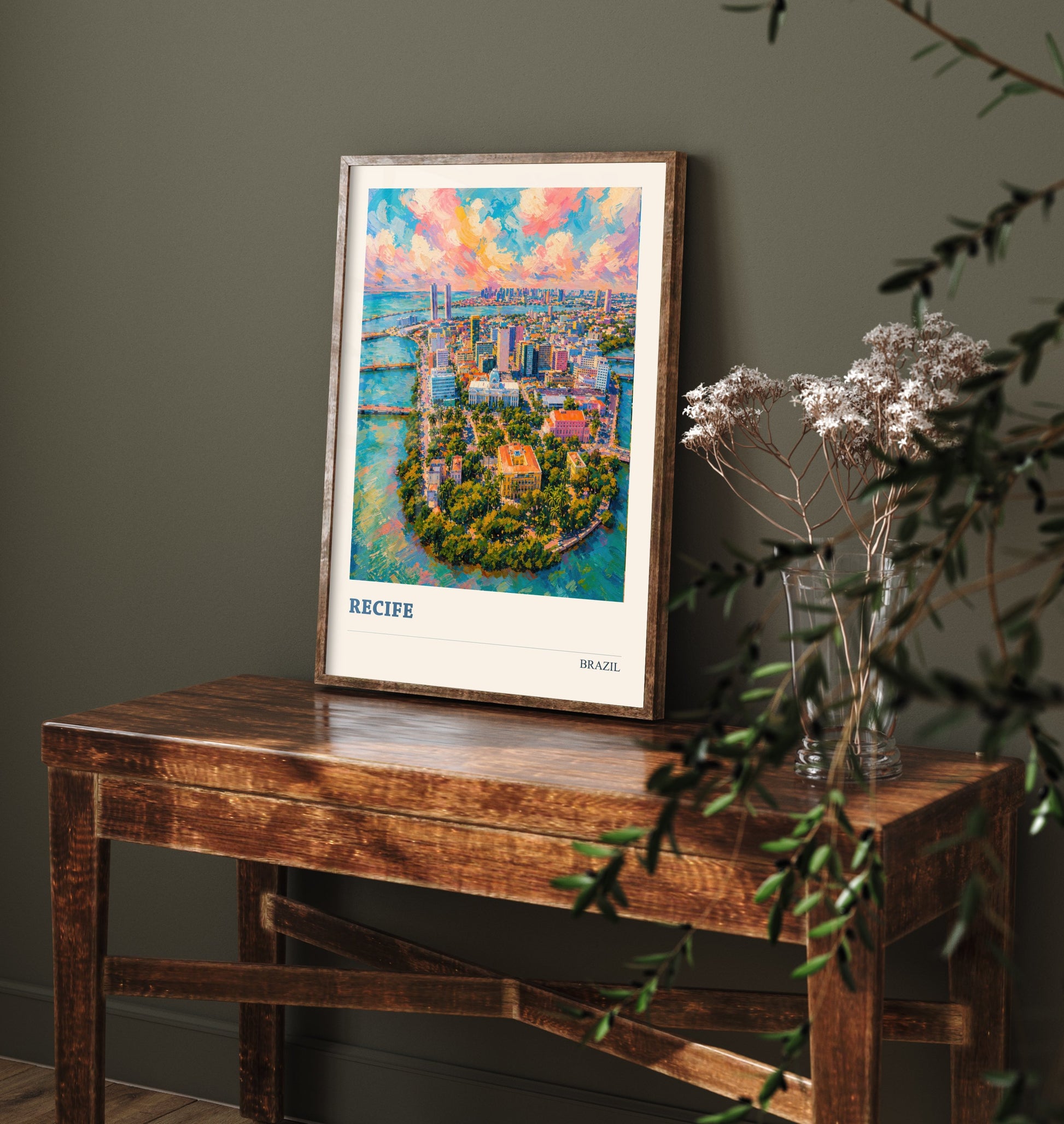 Recife Travel Poster - Brazil Art Print - Vibrant City Painting - Coastal Cityscape V3 3/3