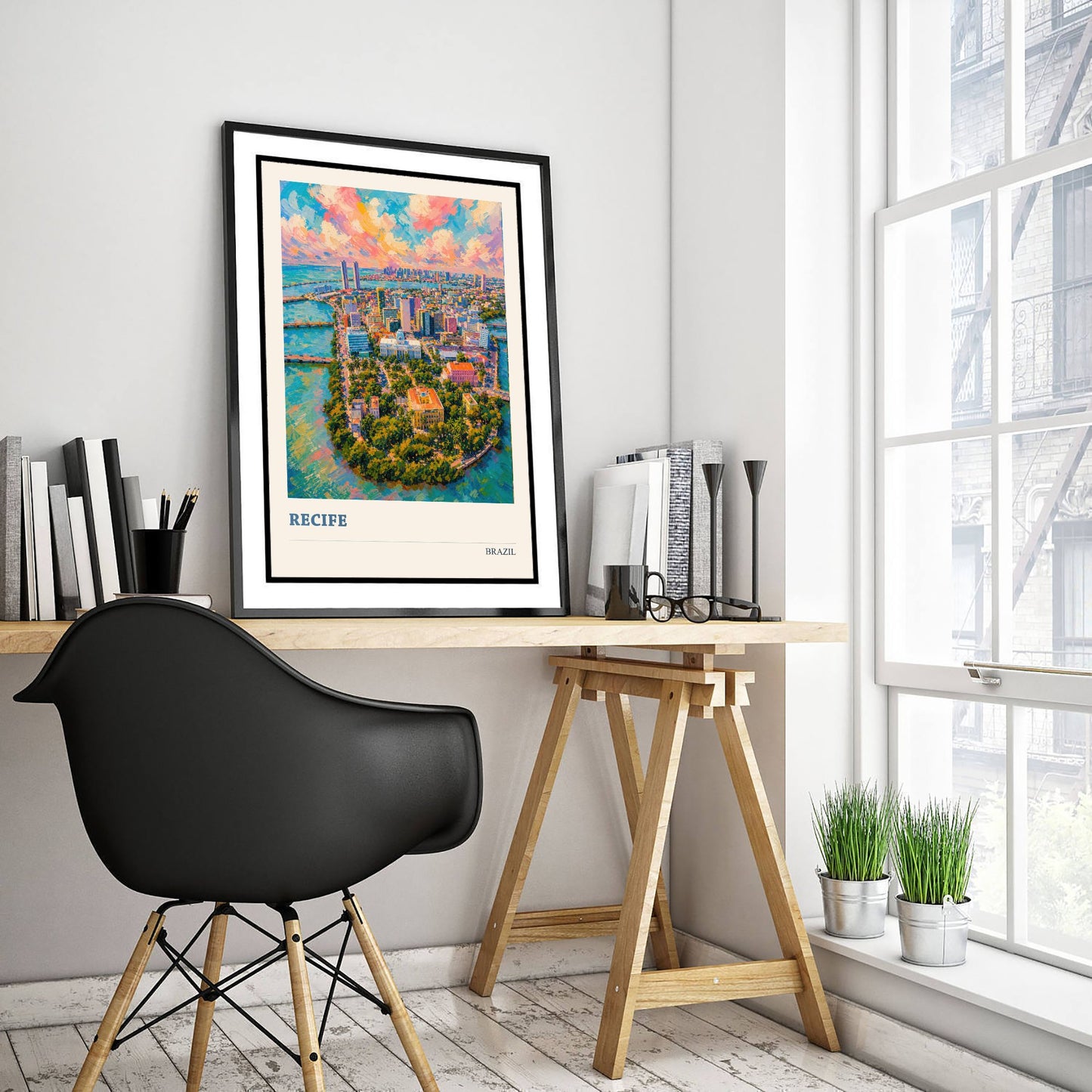 Recife Travel Poster - Brazil Art Print - Vibrant City Painting - Coastal Cityscape V3 3/3