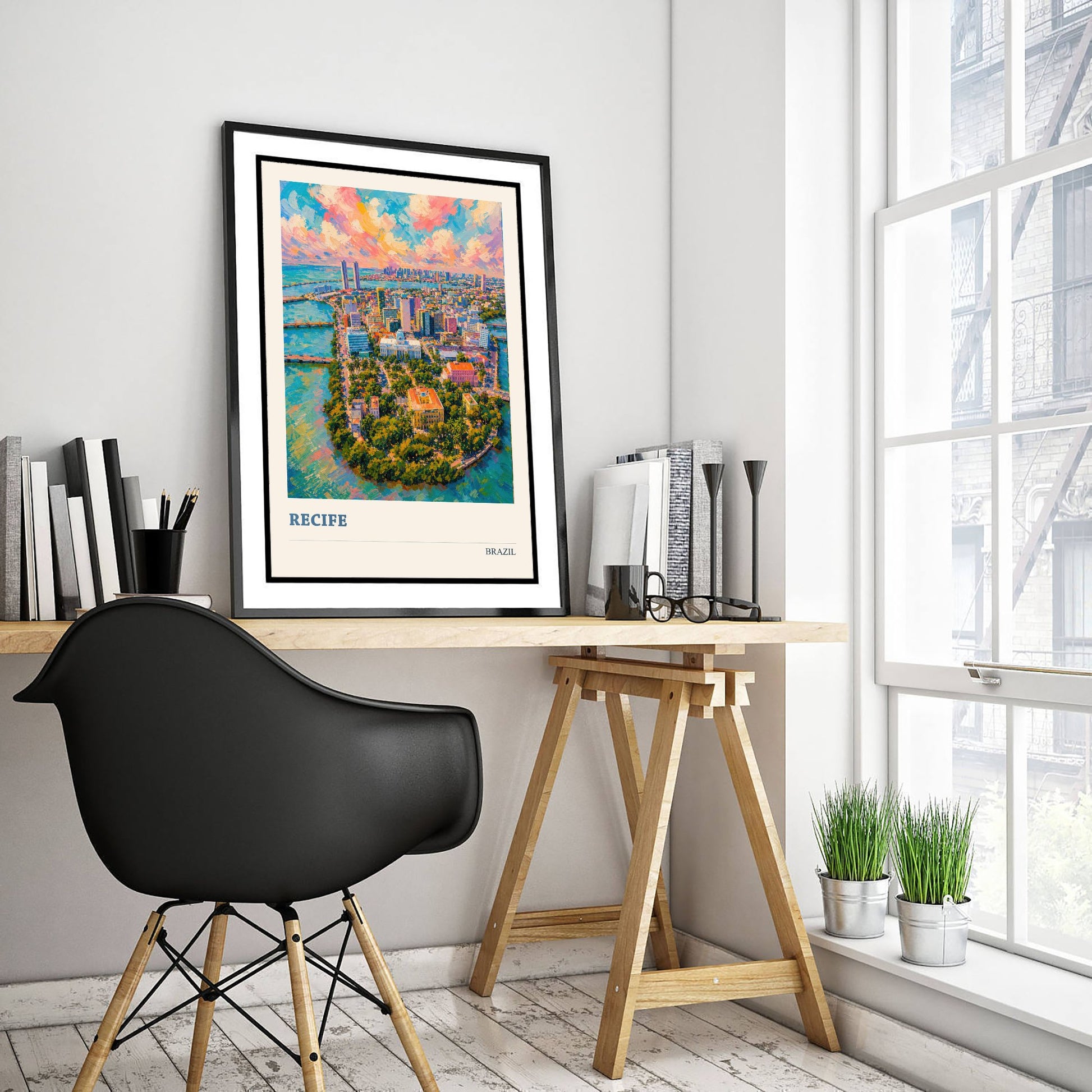 Recife Travel Poster - Brazil Art Print - Vibrant City Painting - Coastal Cityscape V3 3/3