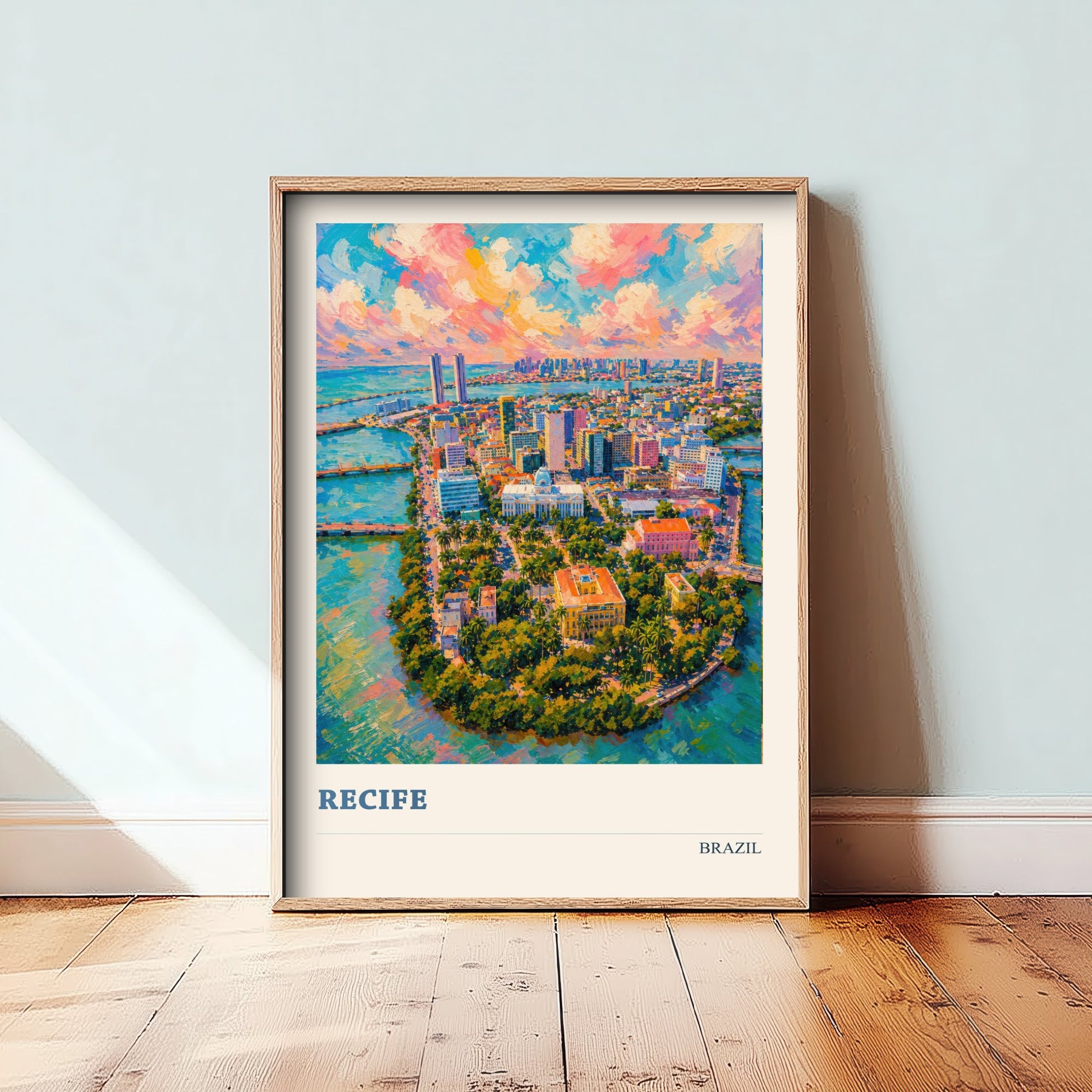 Recife Travel Poster - Brazil Art Print - Vibrant City Painting - Coastal Cityscape V3 3/3