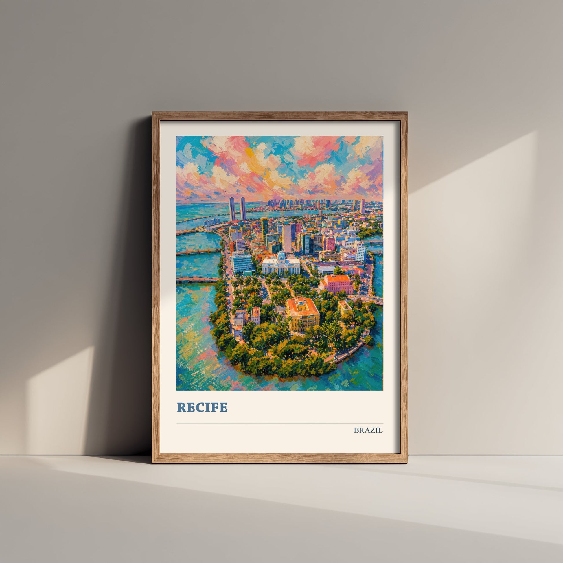 Recife Travel Poster - Brazil Art Print - Vibrant City Painting - Coastal Cityscape V3 3/3