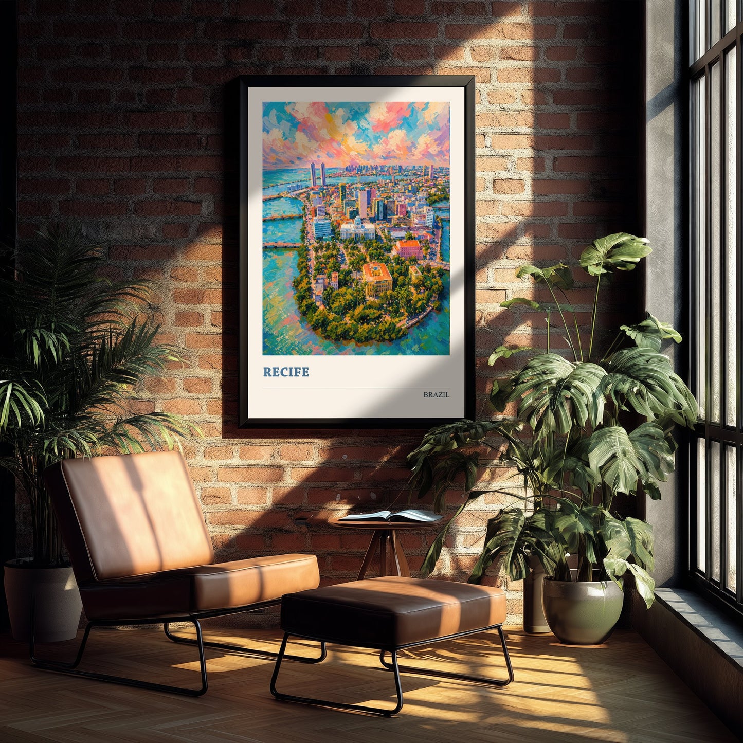 Recife Travel Poster - Brazil Art Print - Vibrant City Painting - Coastal Cityscape V3 3/3