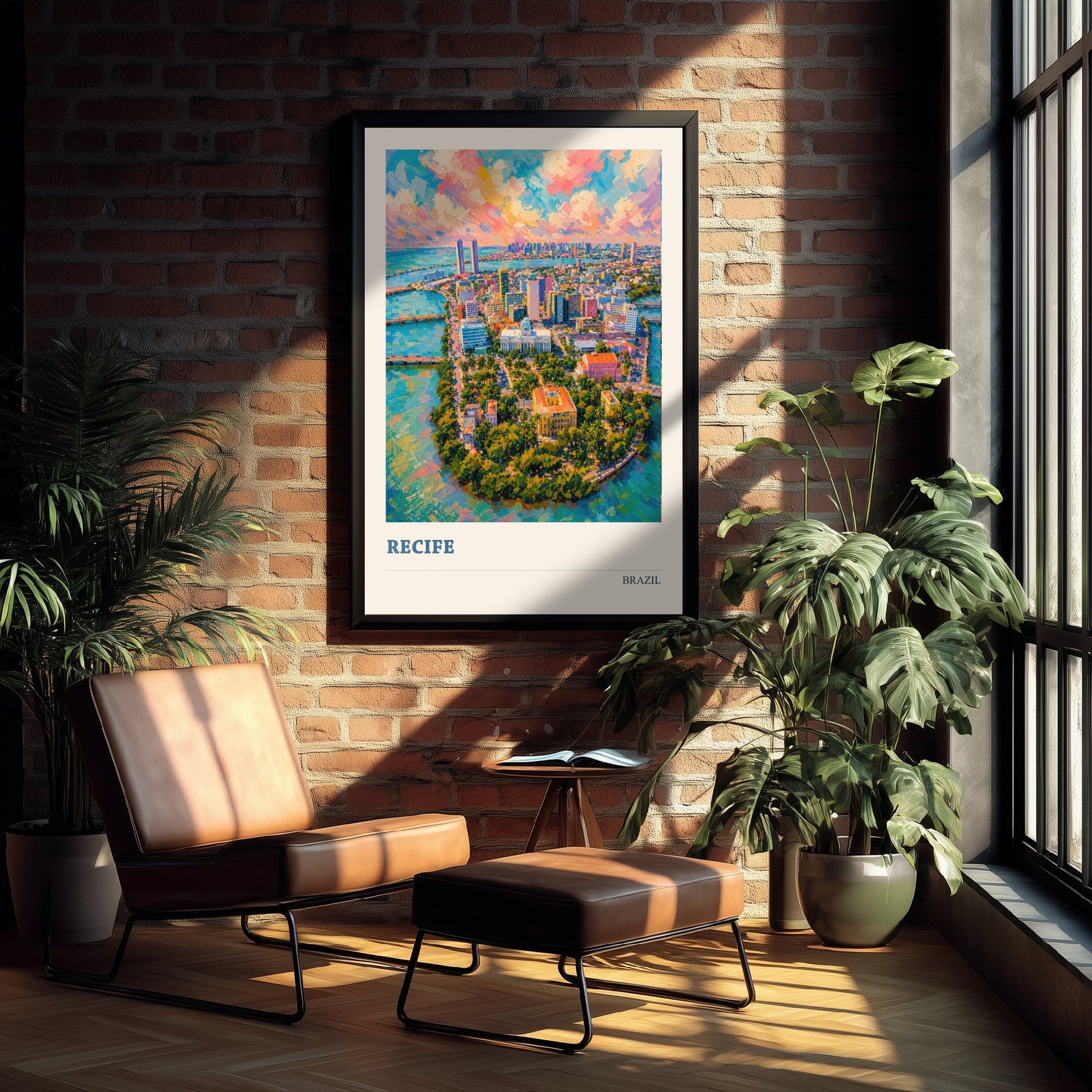 Recife Travel Poster - Brazil Art Print - Vibrant City Painting - Coastal Cityscape V3 3/3