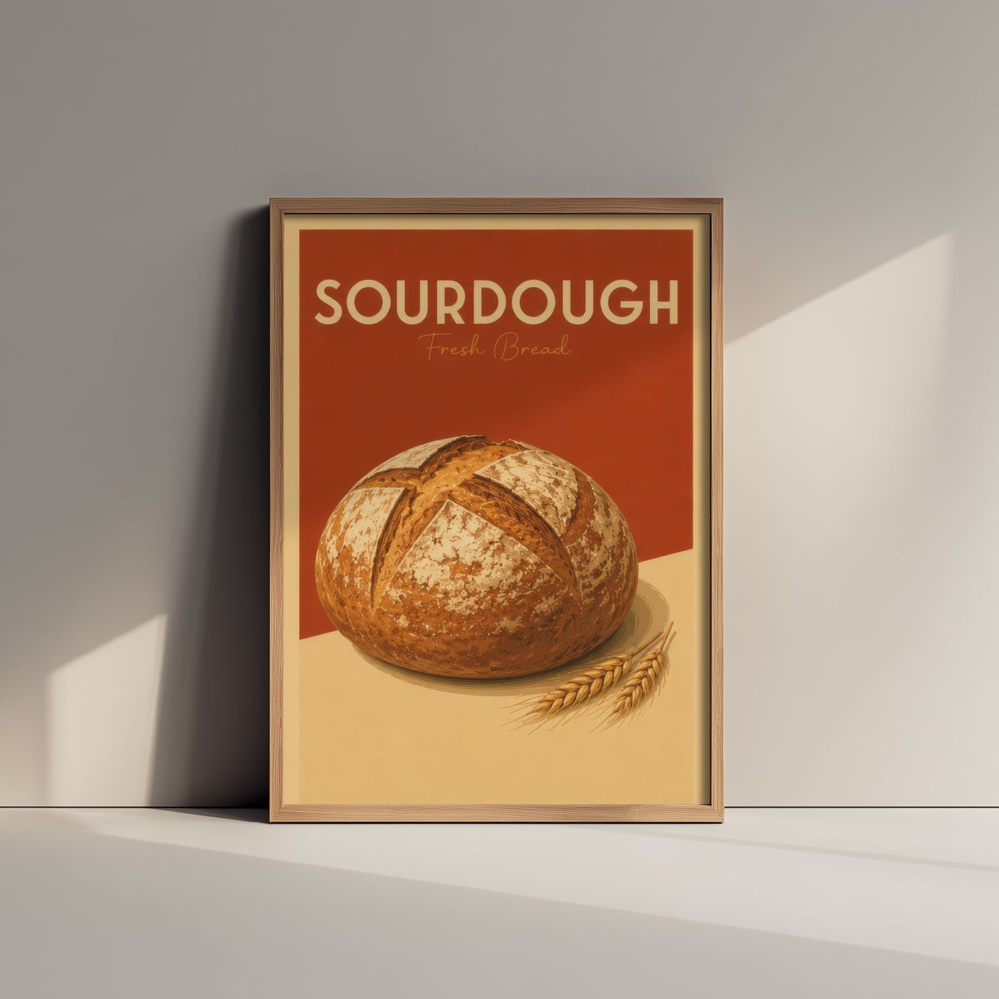 Vintage Sourdough Art Print - Fresh Bread Bakery Poster - Food Illustration - Farmhouse Kitchen Art 2/3