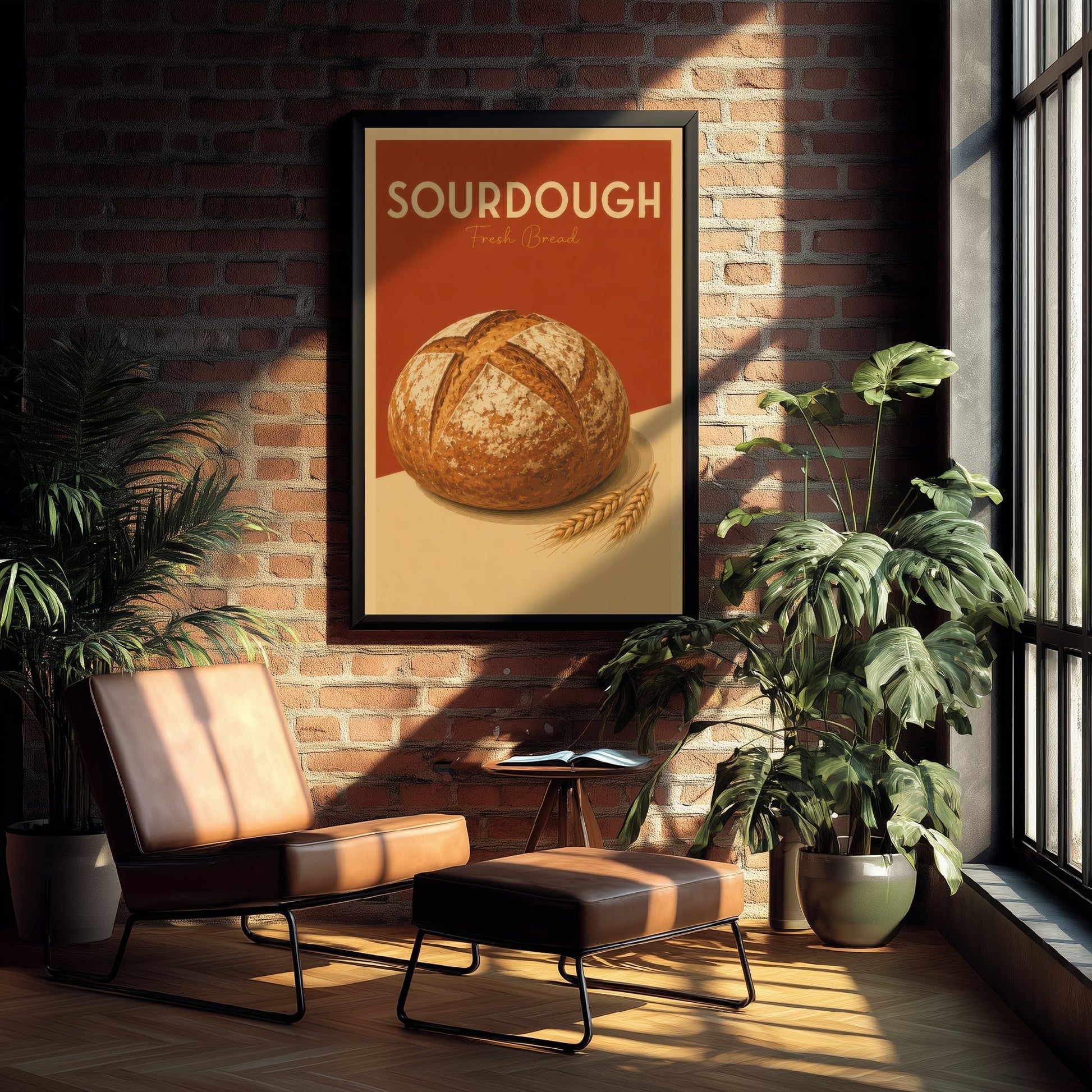 Vintage Sourdough Art Print - Fresh Bread Bakery Poster - Food Illustration - Farmhouse Kitchen Art 2/3