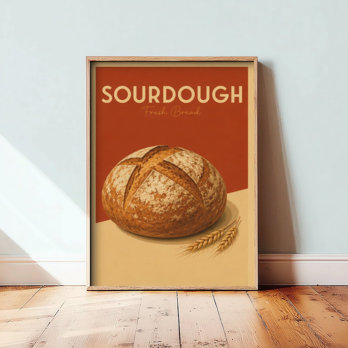 Vintage Sourdough Art Print - Fresh Bread Bakery Poster - Food Illustration - Farmhouse Kitchen Art 2/3