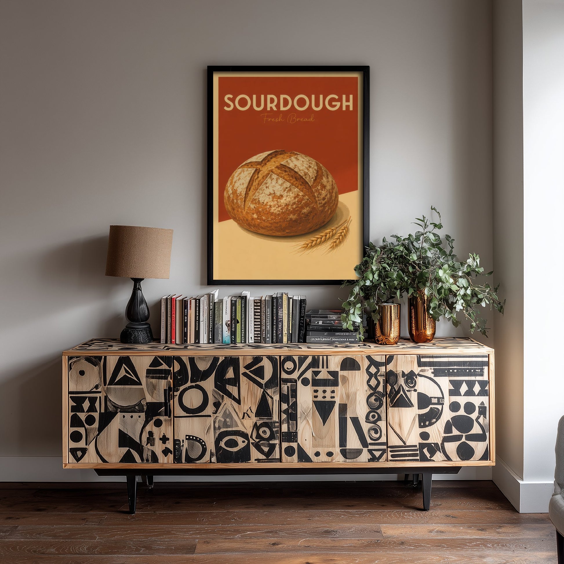 Vintage Sourdough Art Print - Fresh Bread Bakery Poster - Food Illustration - Farmhouse Kitchen Art 2/3