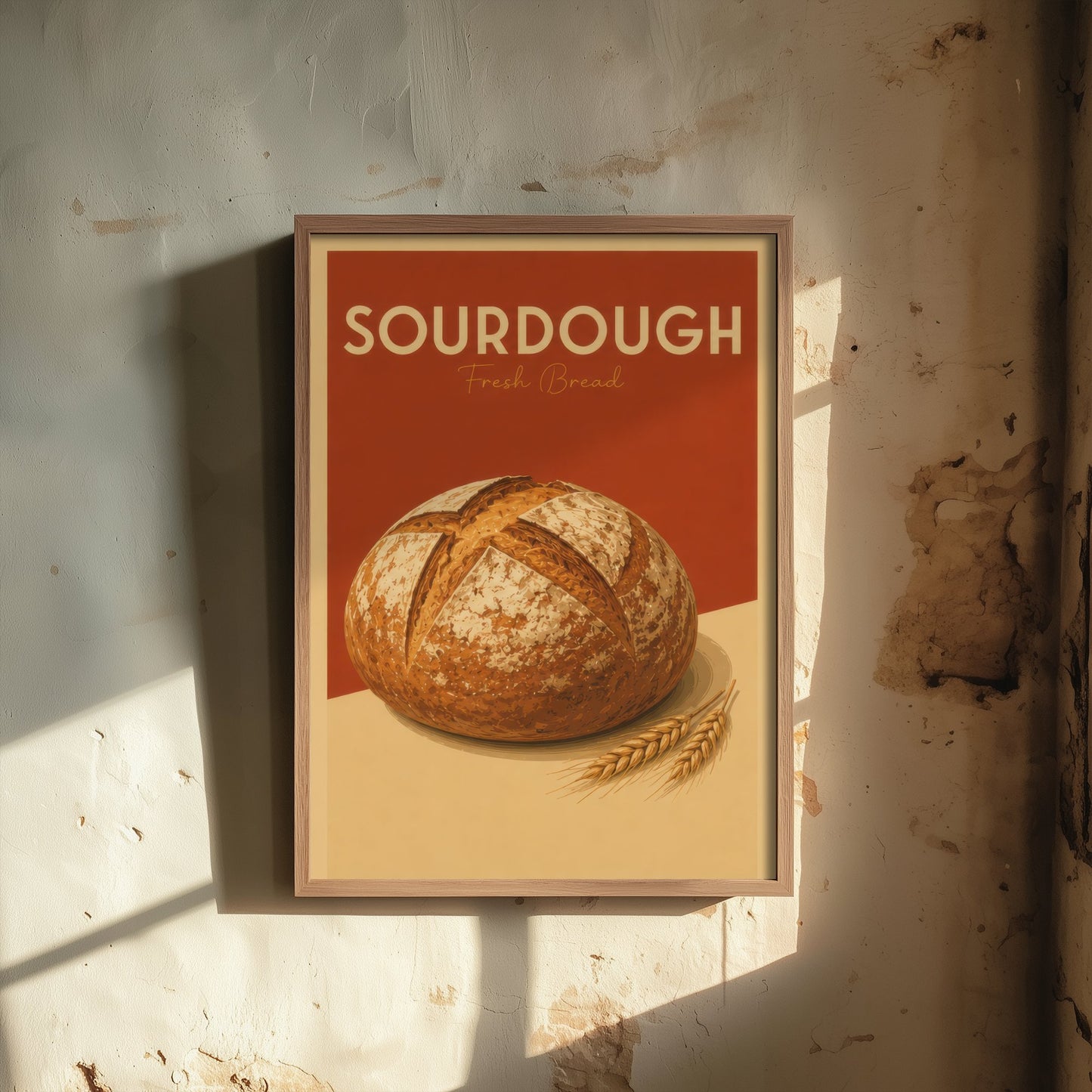 Vintage Sourdough Art Print - Fresh Bread Bakery Poster - Food Illustration - Farmhouse Kitchen Art 2/3