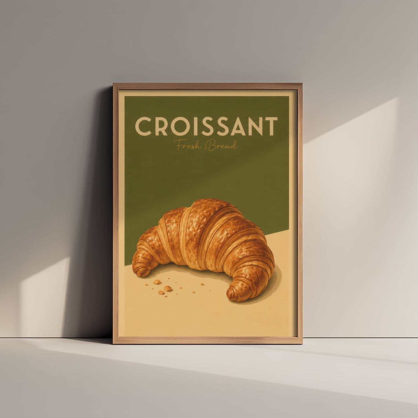 Vintage Croissant Art Print - Fresh Bread Bakery Poster - Food Illustration - French Cafe Kitchen Art 3/3