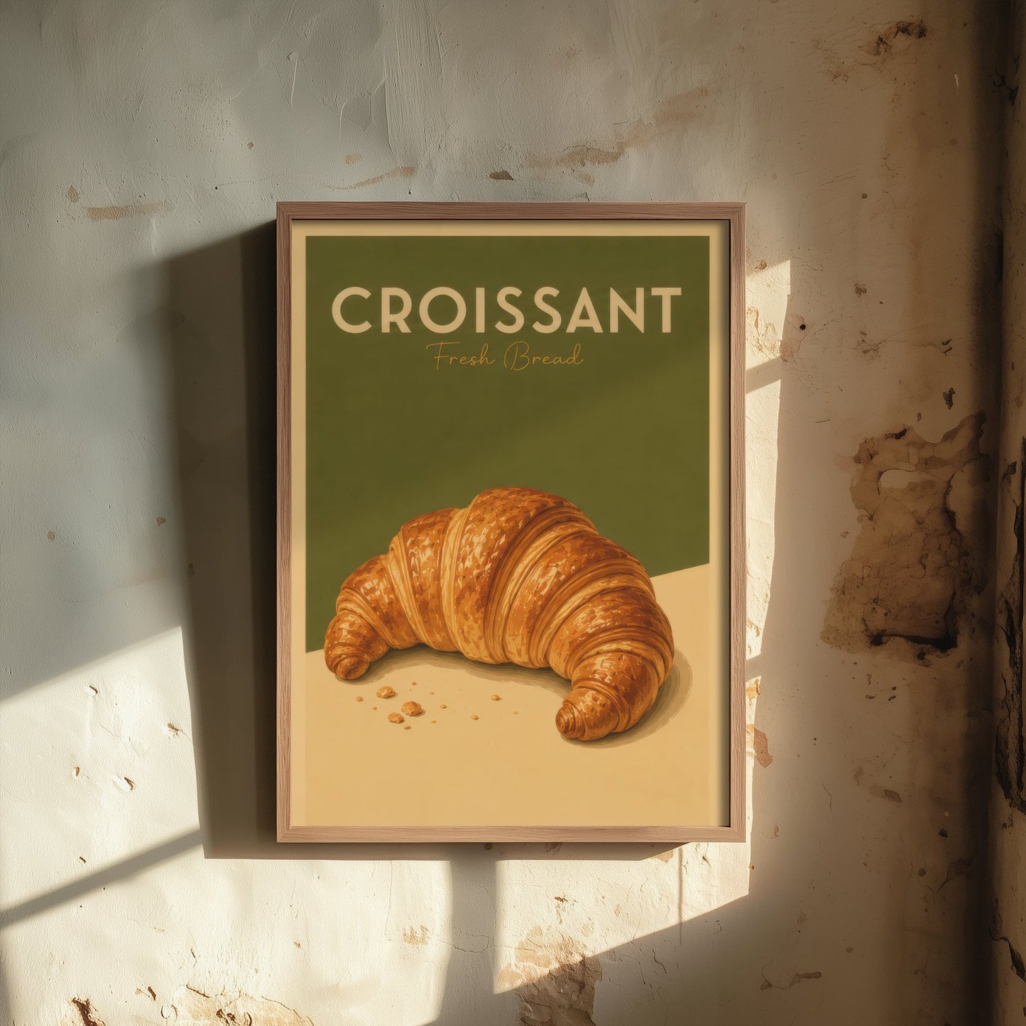 Vintage Croissant Art Print - Fresh Bread Bakery Poster - Food Illustration - French Cafe Kitchen Art 3/3