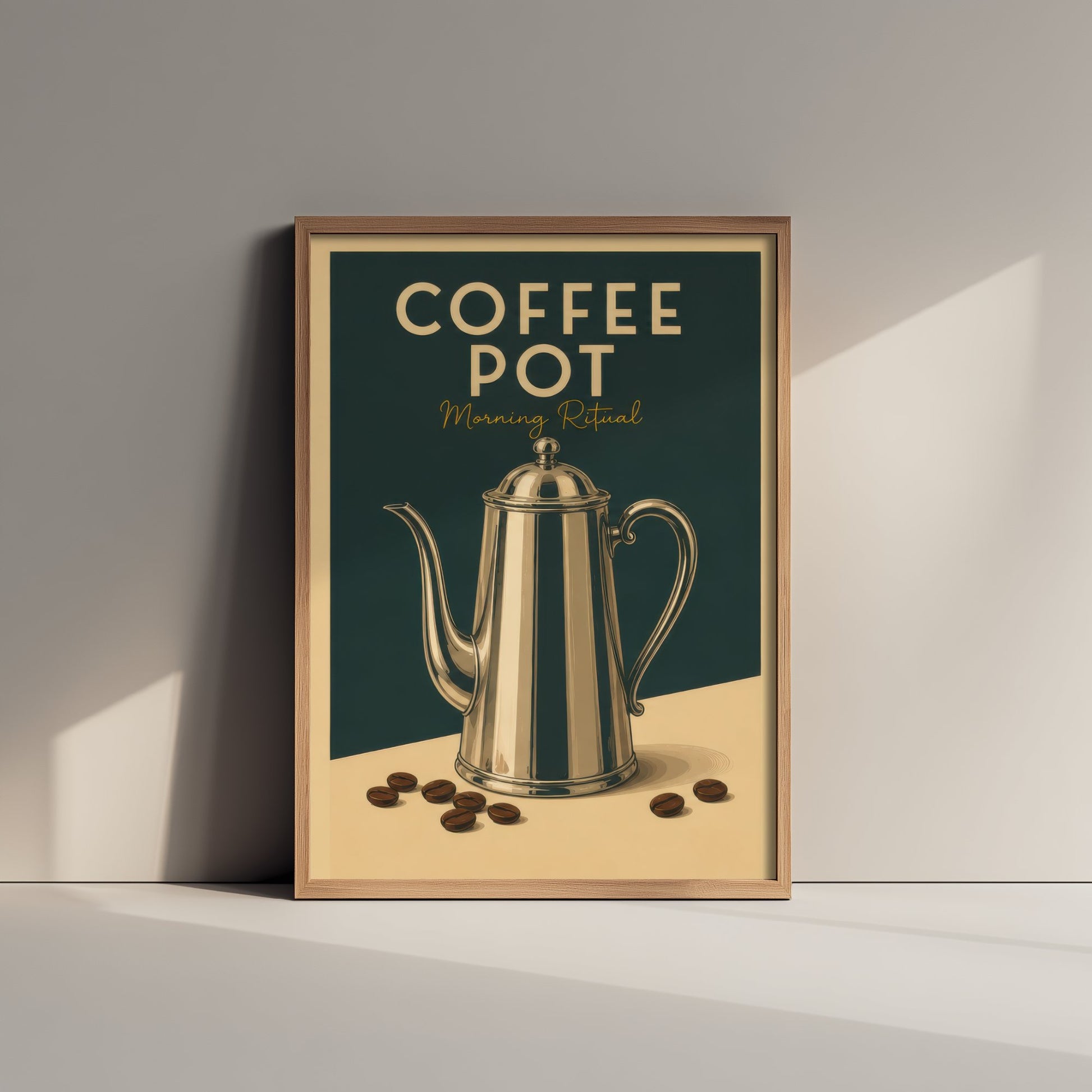 Vintage Coffee Pot Art Print - Morning Ritual Kitchen Poster - Food Illustration - Cafe Coffee Wall Art 1/3