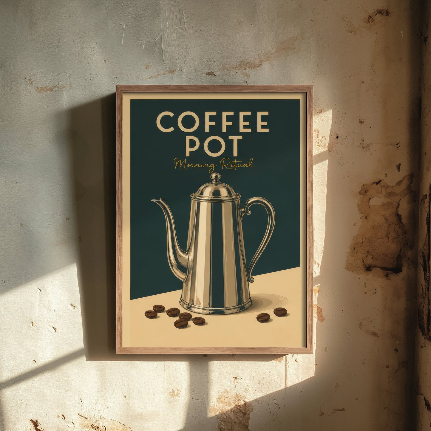 Vintage Coffee Pot Art Print - Morning Ritual Kitchen Poster - Food Illustration - Cafe Coffee Wall Art 1/3