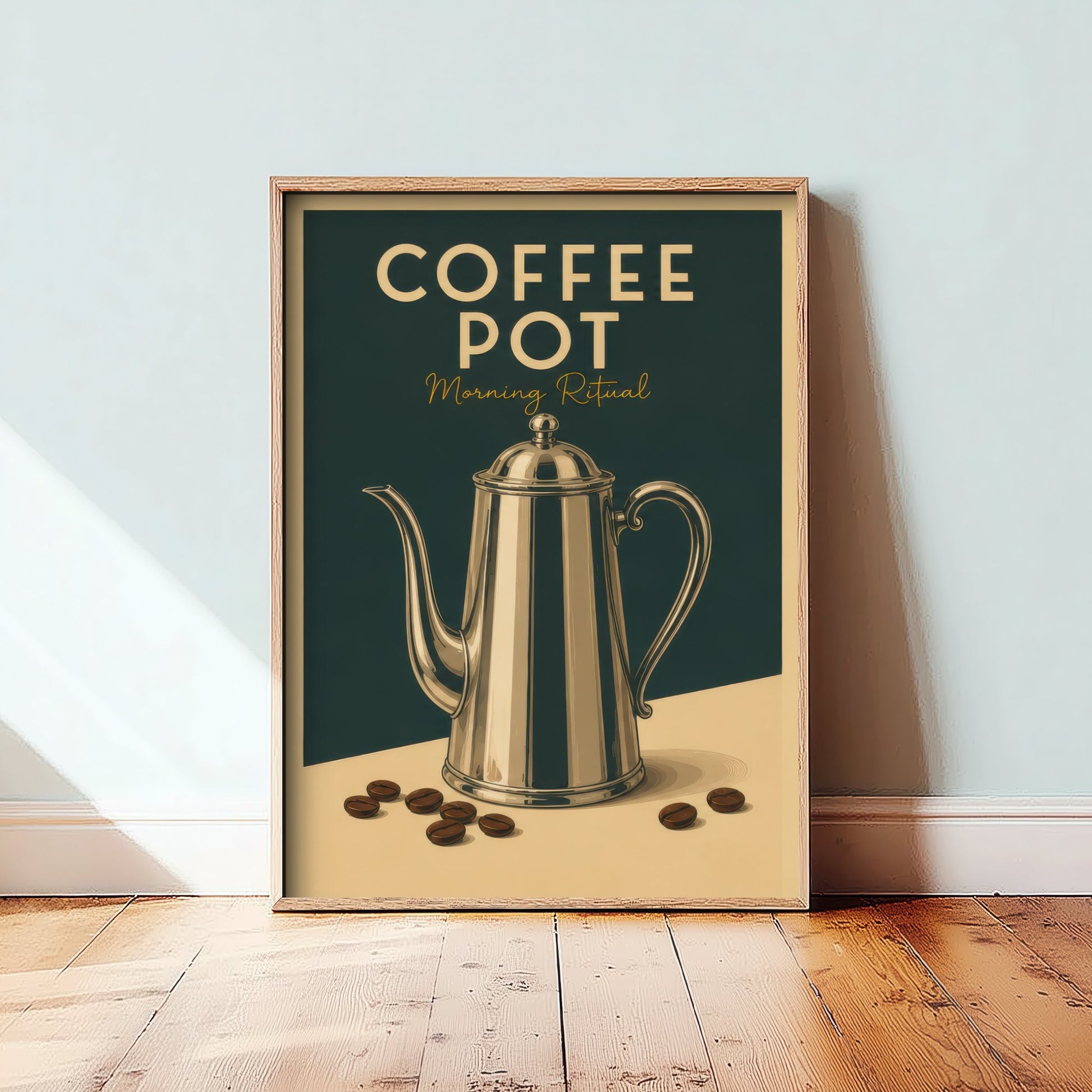 Vintage Coffee Pot Art Print - Morning Ritual Kitchen Poster - Food Illustration - Cafe Coffee Wall Art 1/3