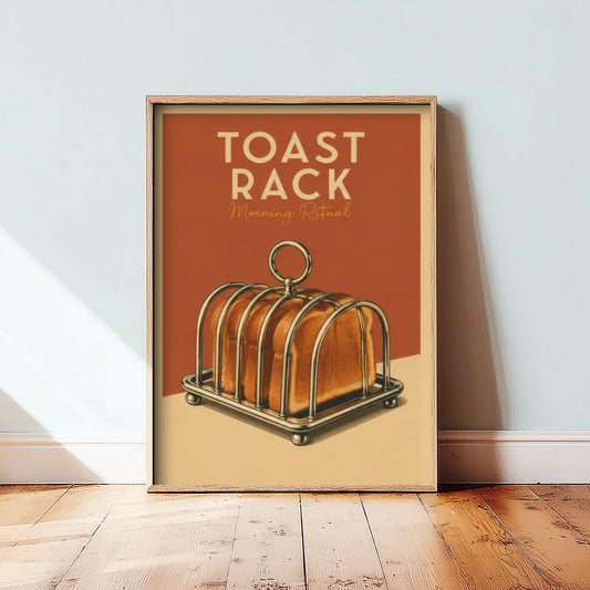 Vintage Toast Rack Art Print - Morning Ritual Kitchen Poster - Food Illustration - Breakfast Wall Art 2/3