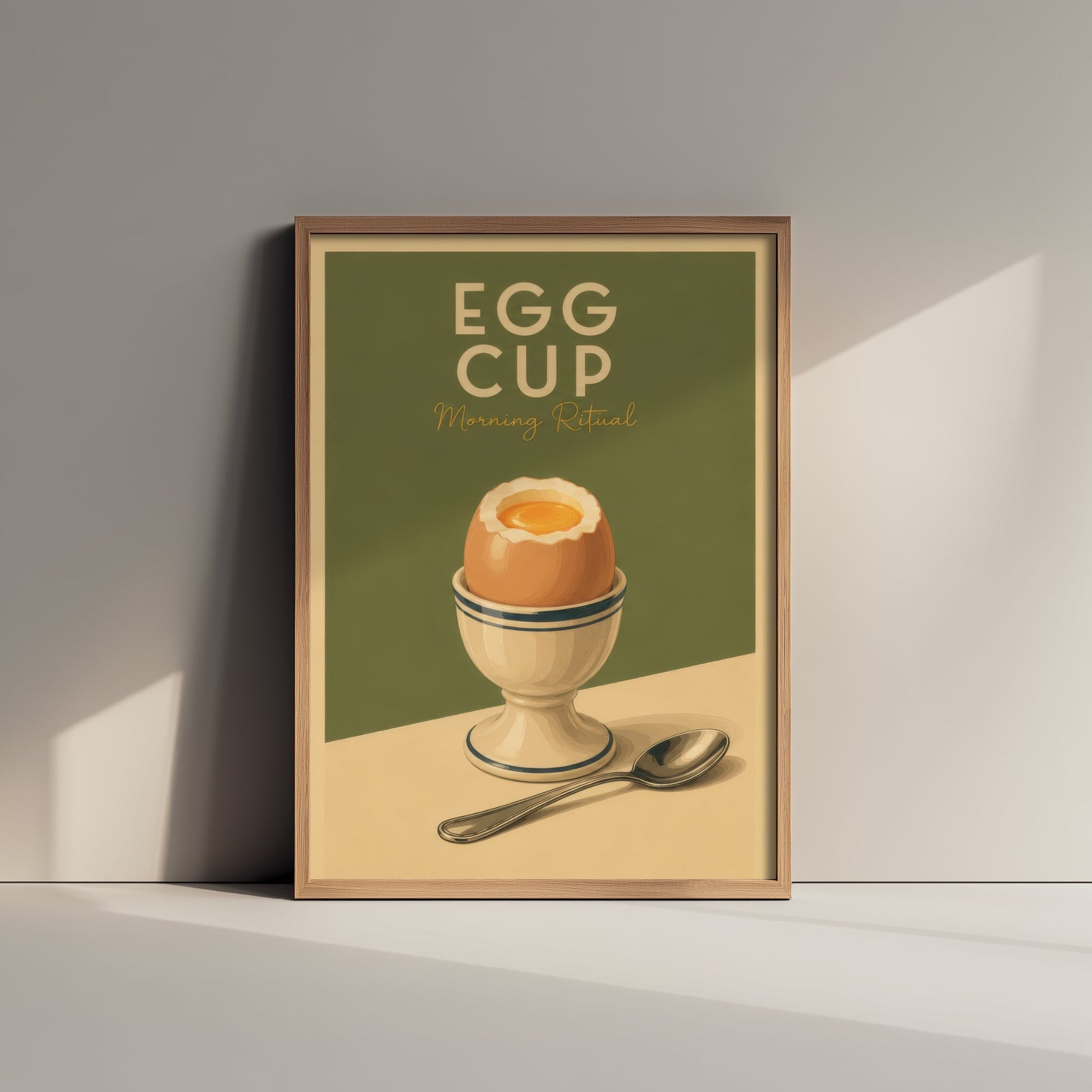 Vintage Egg Cup Art Print - Morning Ritual Kitchen Poster - Food Illustration - Breakfast Wall Art 3/3
