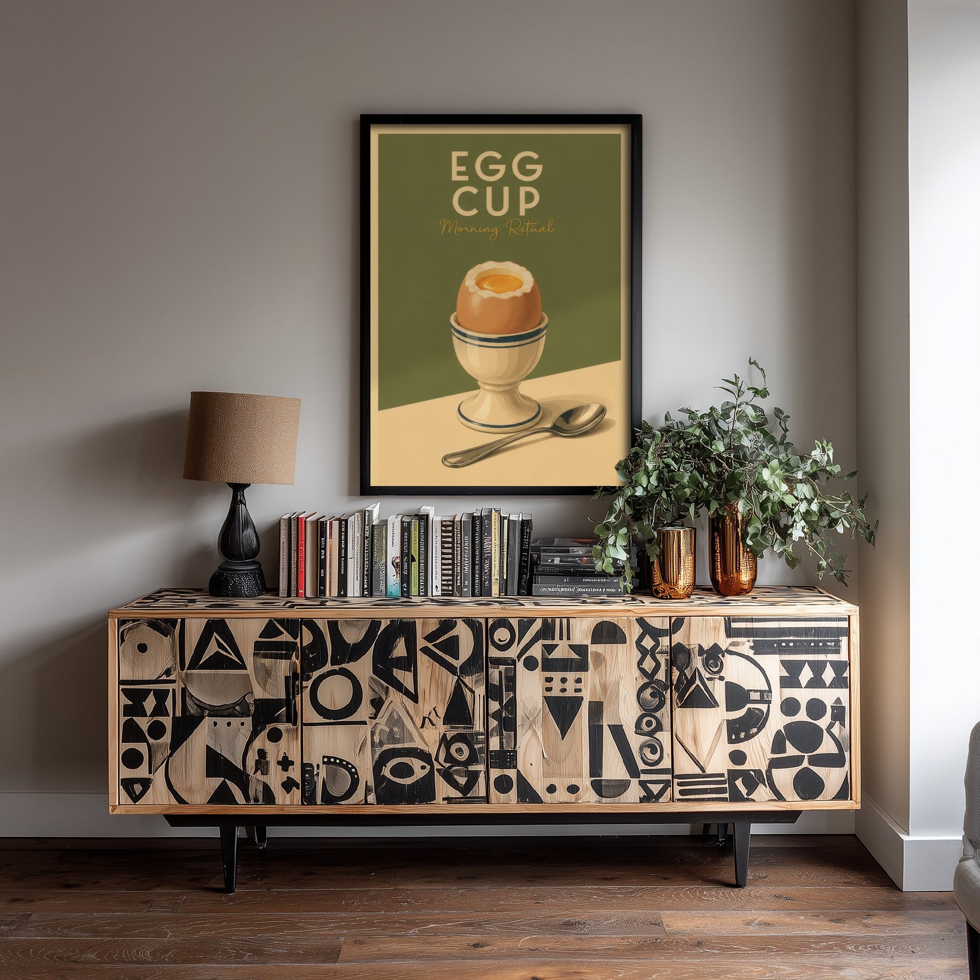 Vintage Egg Cup Art Print - Morning Ritual Kitchen Poster - Food Illustration - Breakfast Wall Art 3/3