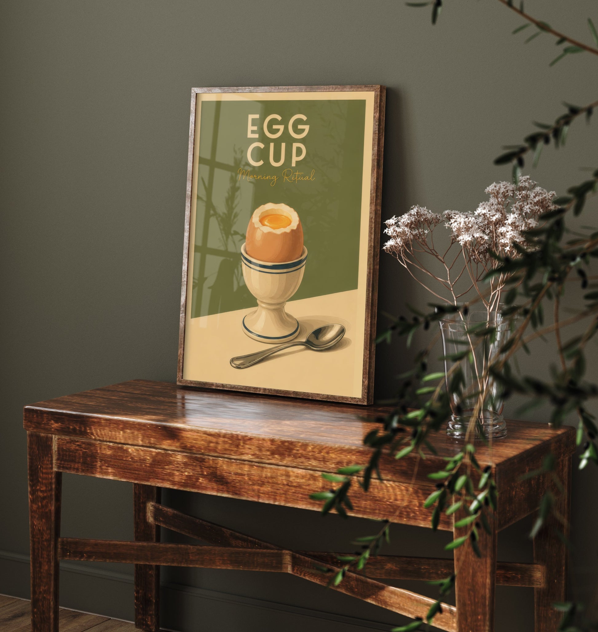 Vintage Egg Cup Art Print - Morning Ritual Kitchen Poster - Food Illustration - Breakfast Wall Art 3/3