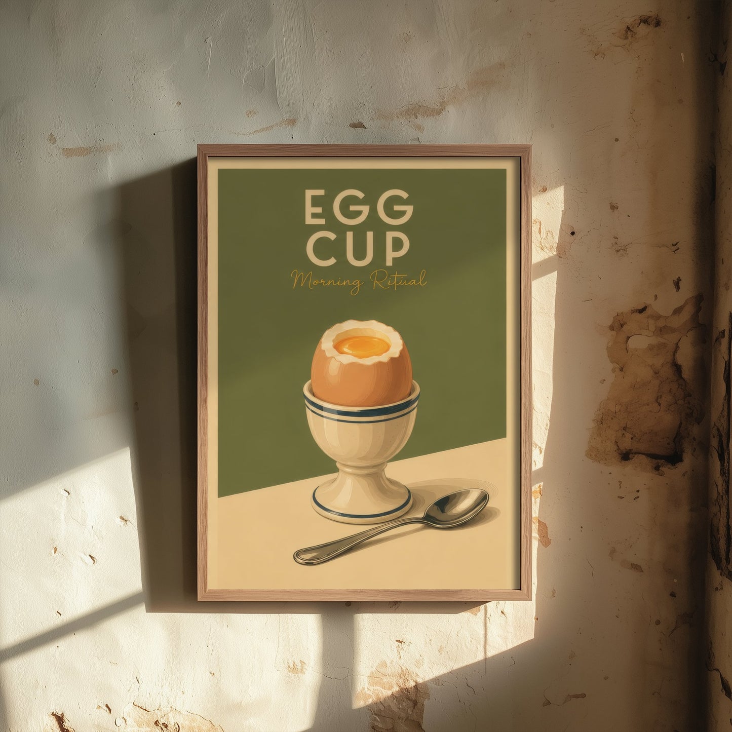 Vintage Egg Cup Art Print - Morning Ritual Kitchen Poster - Food Illustration - Breakfast Wall Art 3/3