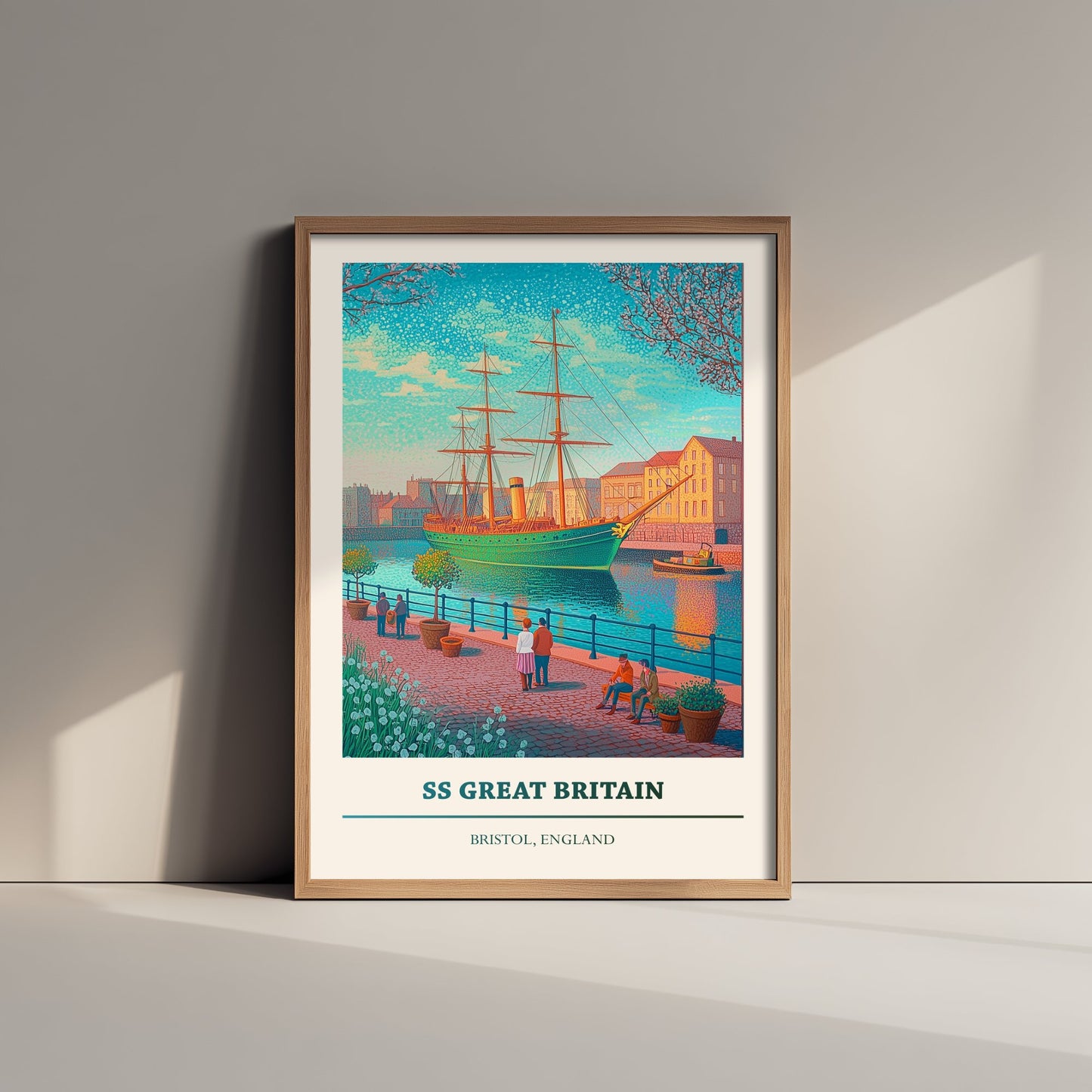 SS Great Britain Travel Poster - Bristol England Art Print - Pointillist Painting - Historic Brunel Ship 2/3