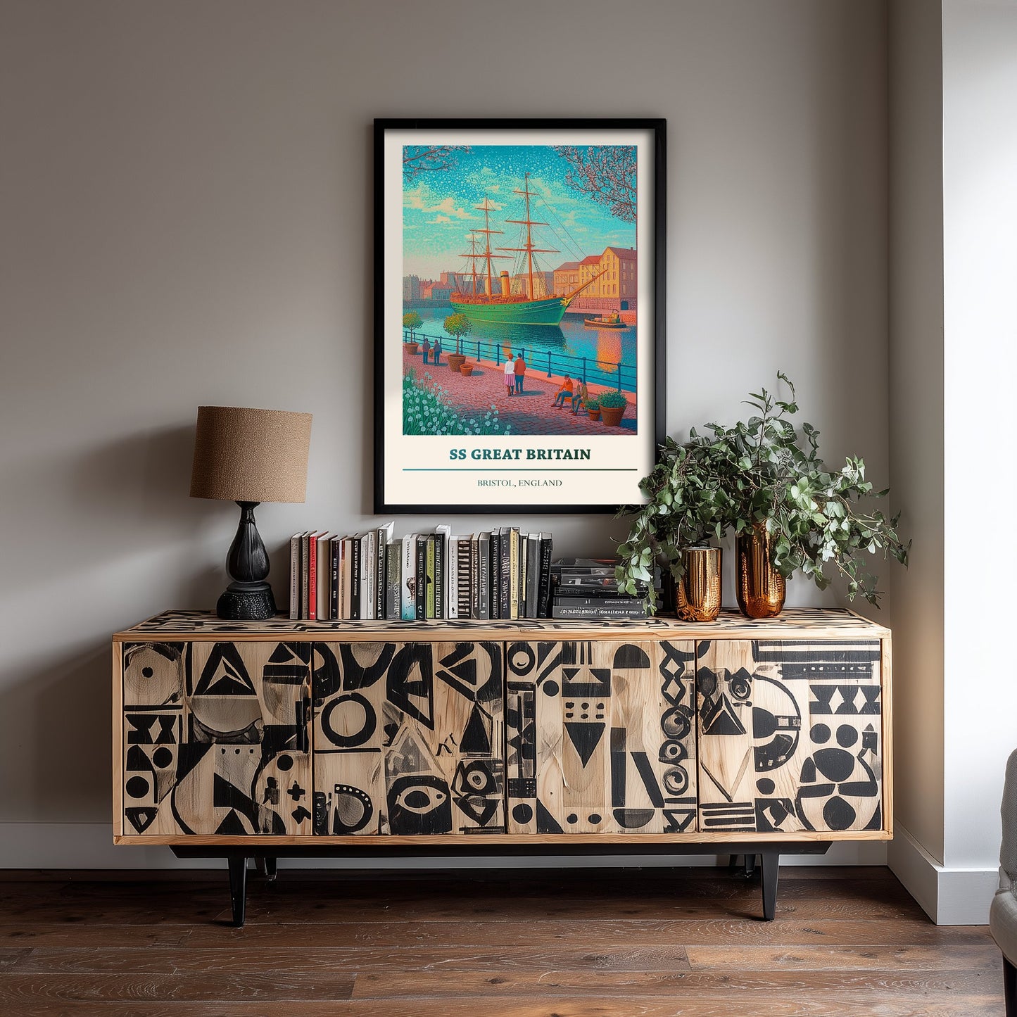 SS Great Britain Travel Poster - Bristol England Art Print - Pointillist Painting - Historic Brunel Ship 2/3