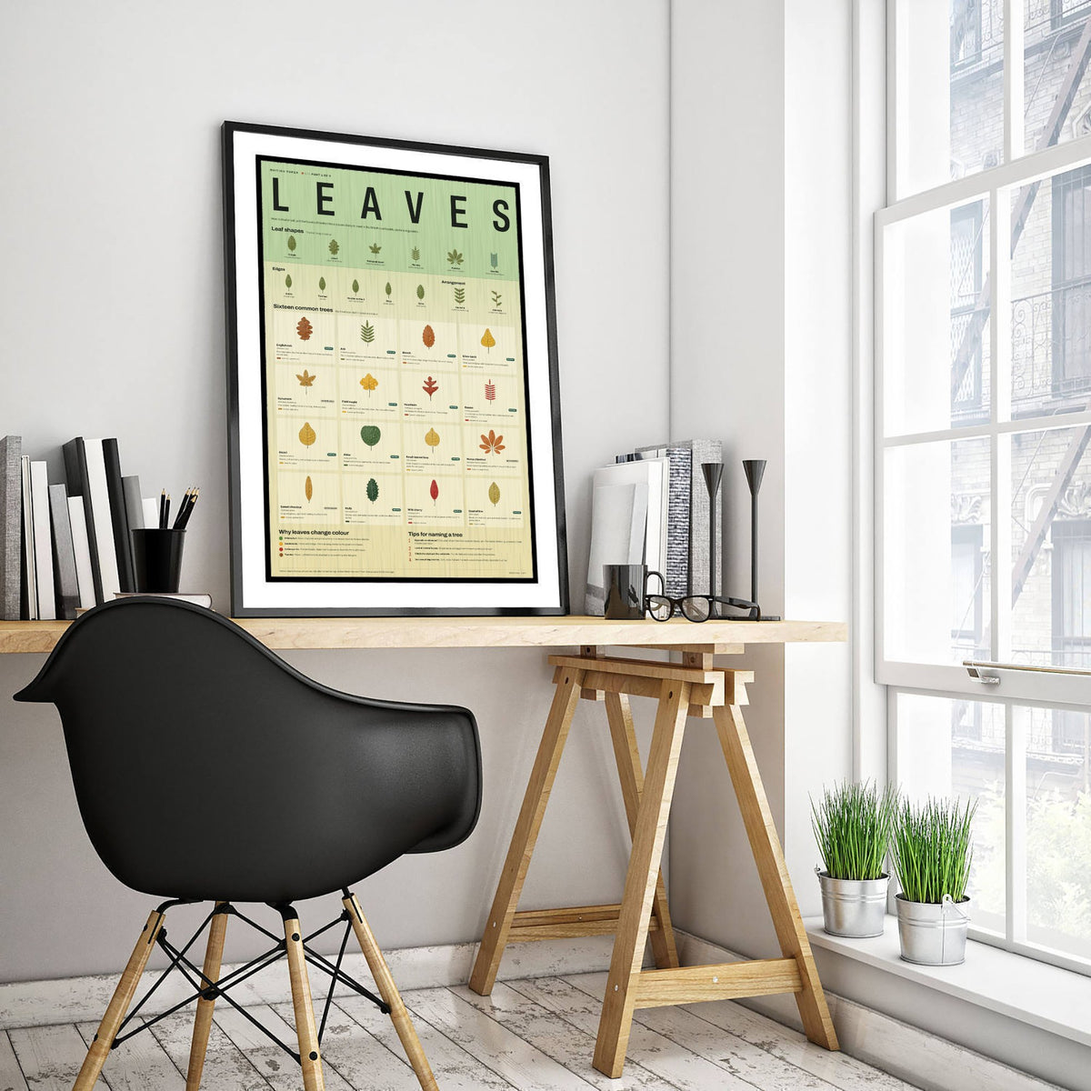 British Tree Leaves Art Print - Leaf Identification Guide Poster - Educational Illustration - Nature Lover Gift 1/3