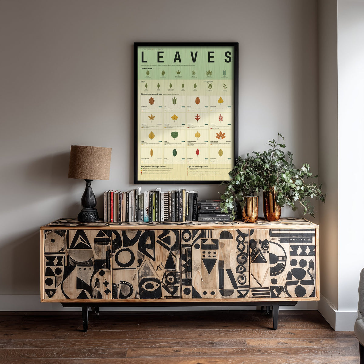 British Tree Leaves Art Print - Leaf Identification Guide Poster - Educational Illustration - Nature Lover Gift 1/3