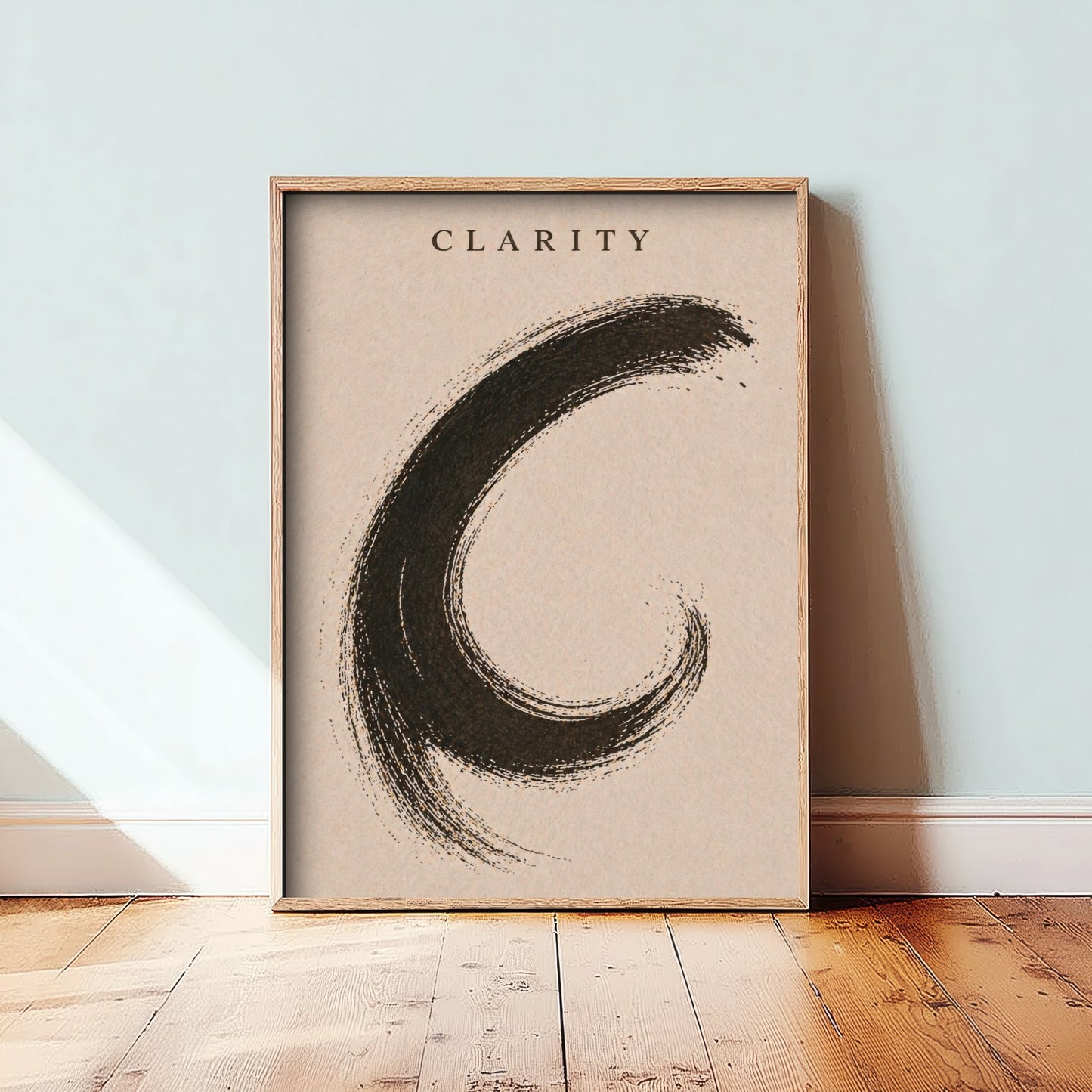 Clarity Zen Art Print - Minimalist Ink Brush Stroke Poster - Black Calligraphy Painting - Mindful Wall Art 3/3