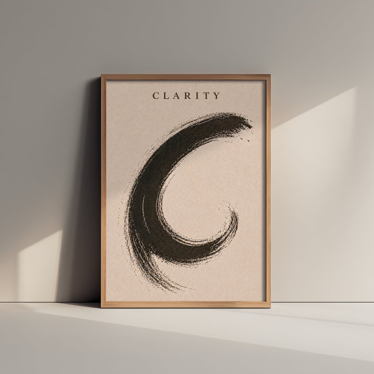 Clarity Zen Art Print - Minimalist Ink Brush Stroke Poster - Black Calligraphy Painting - Mindful Wall Art 3/3