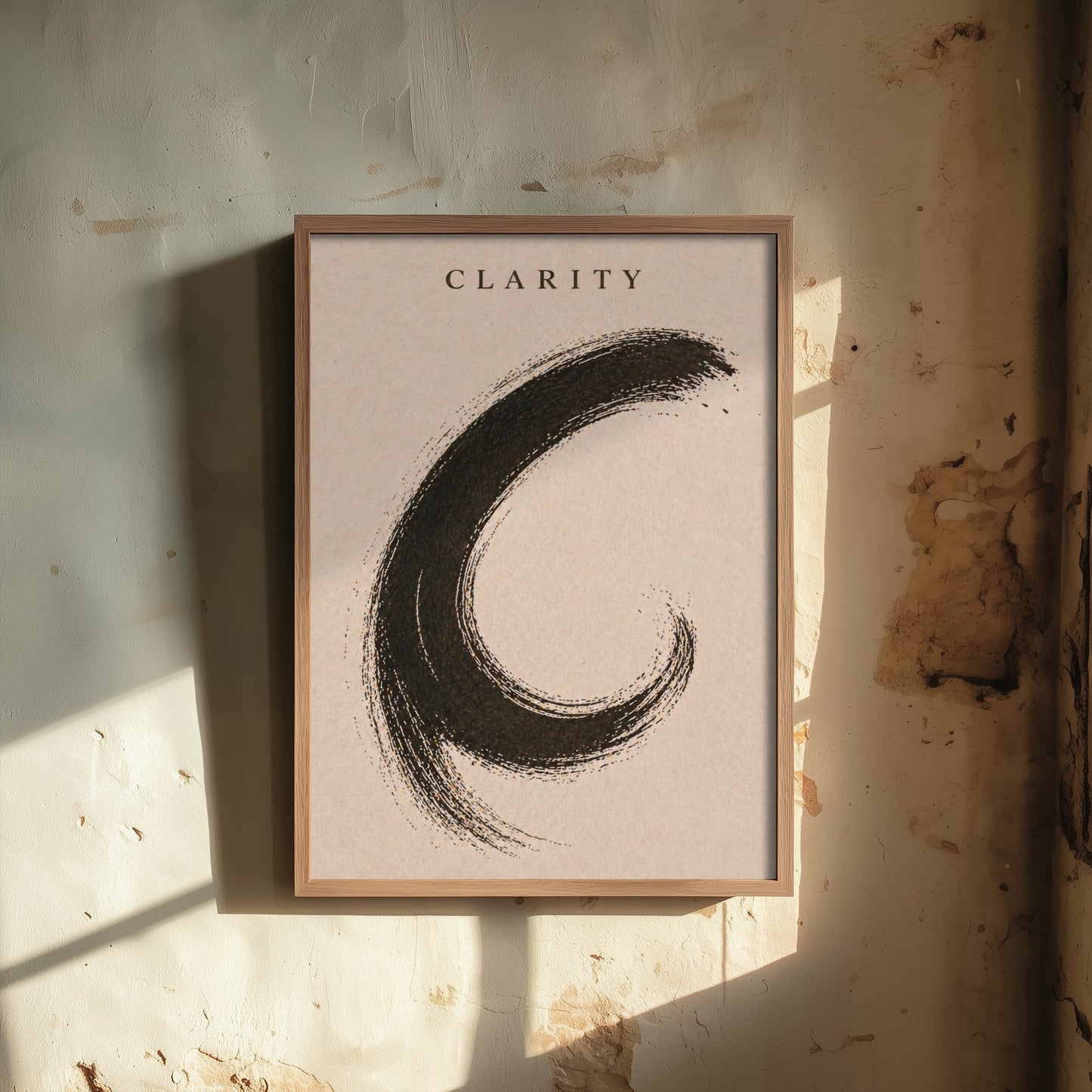 Clarity Zen Art Print - Minimalist Ink Brush Stroke Poster - Black Calligraphy Painting - Mindful Wall Art 3/3